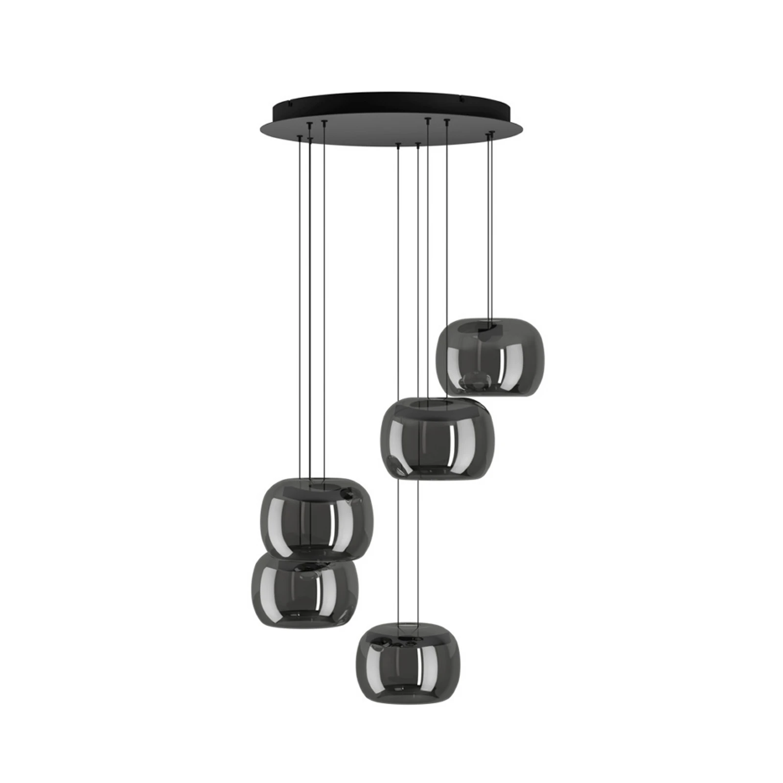 EGLO HORTUNAS LED viseća svjetiljka, Ø 50 cm, 5 svjetala, crna