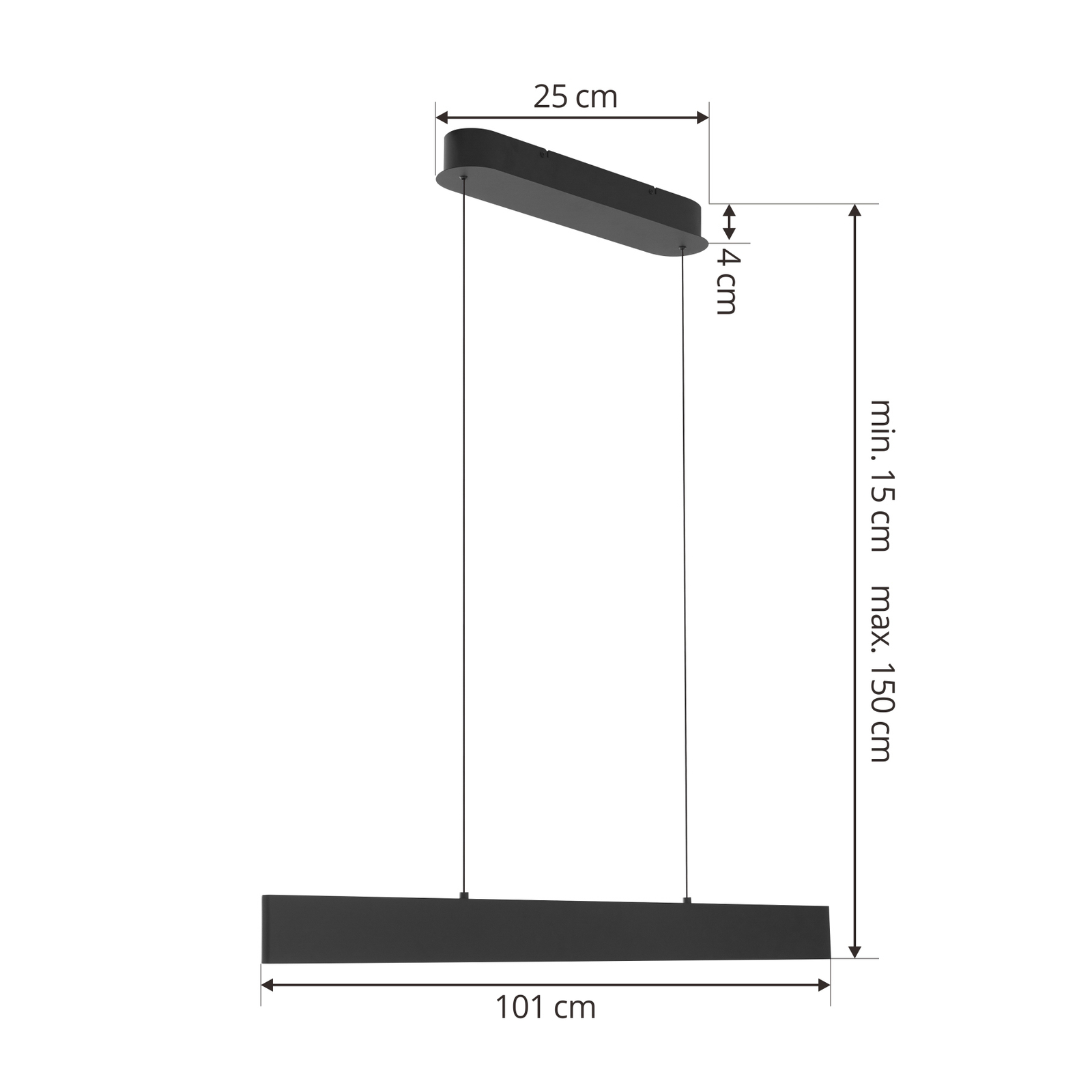 Lucande Philine LED-Hängeleuchte länglich 101 cm