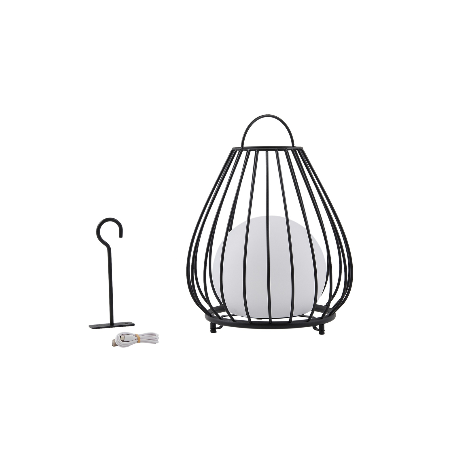 Kelda Portable Cellule solaire Lampe de Table Noir - Lindby