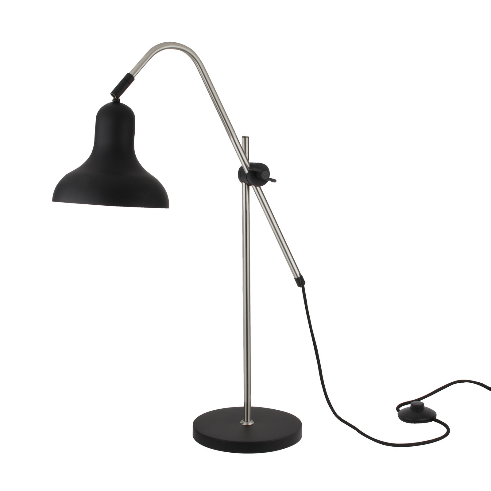 Winston bordlampe, justerbar, sort/hvid