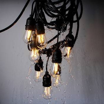 Cadena luces Girlanda IP44 negro 10m sin bombillas