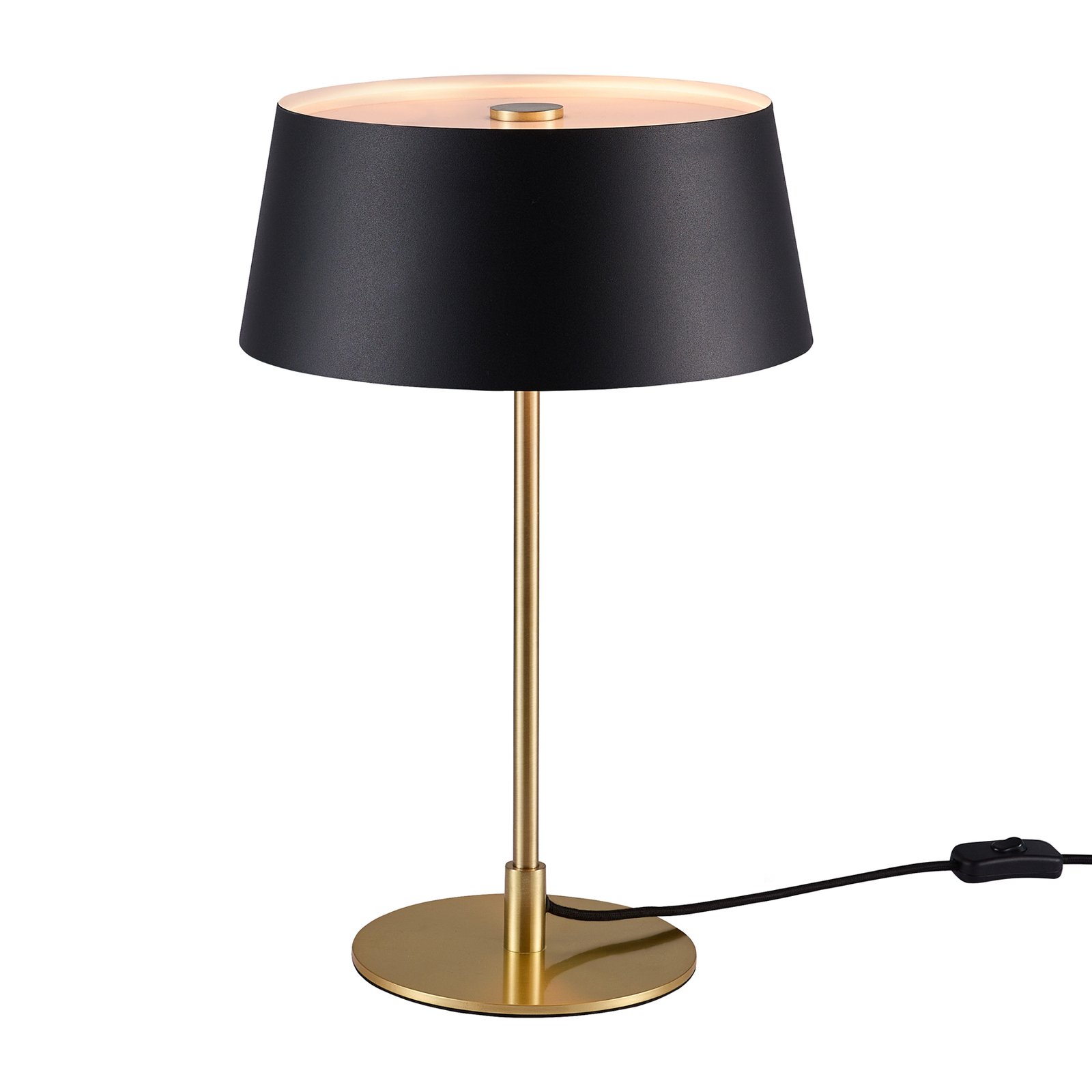 Clasi lampă de masă pe negru/aur cu difuzoare