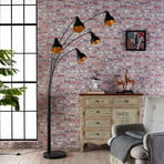 Lindby lampadar Lira, 5 becuri, înălțime 205 cm, negru, auriu