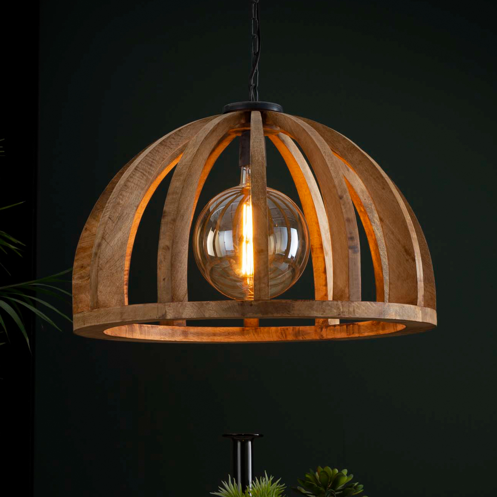 Lámpara colgante Vesterland madera de mango, 1 luz