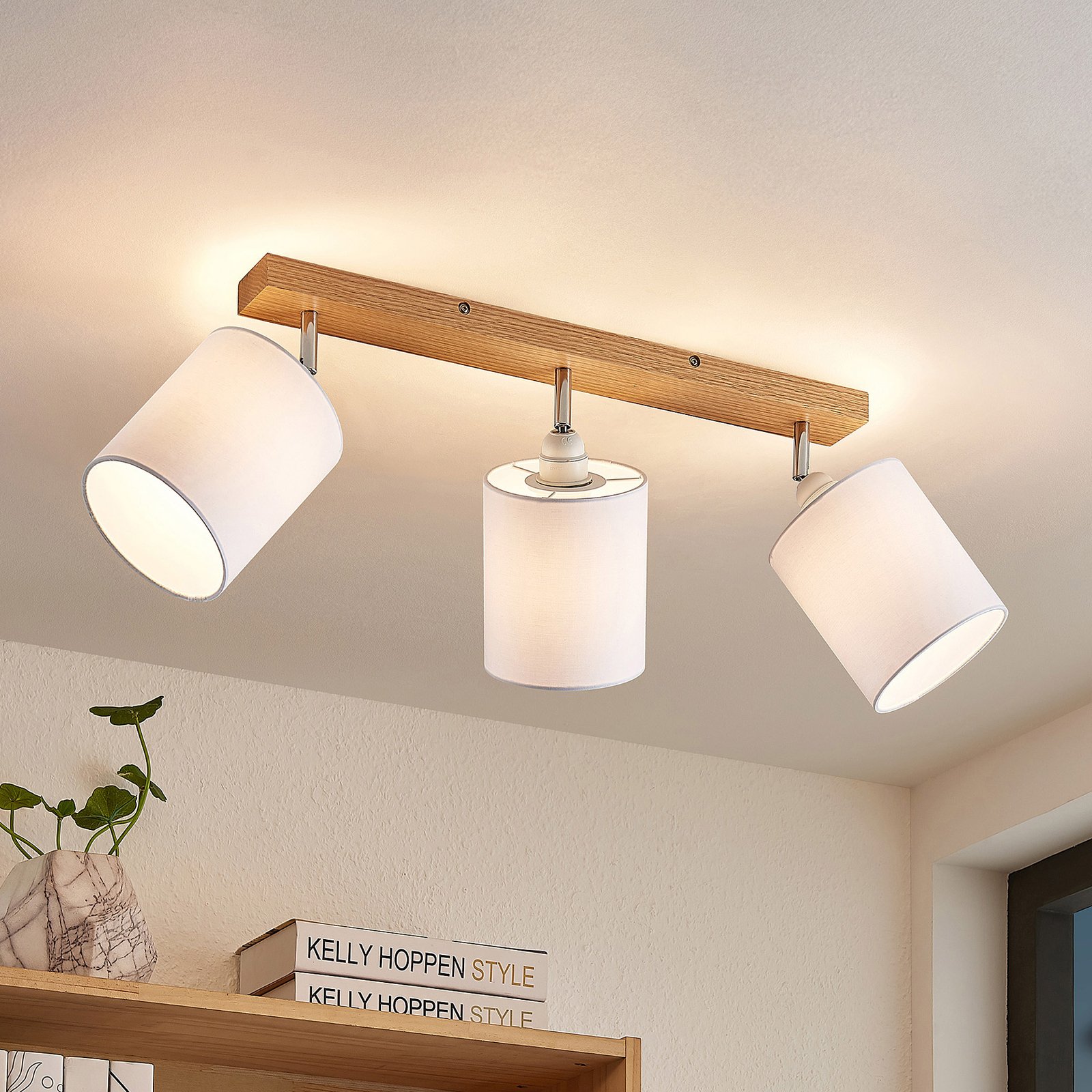 Lindby Imarin ceiling spotlight, 3-bulb, white