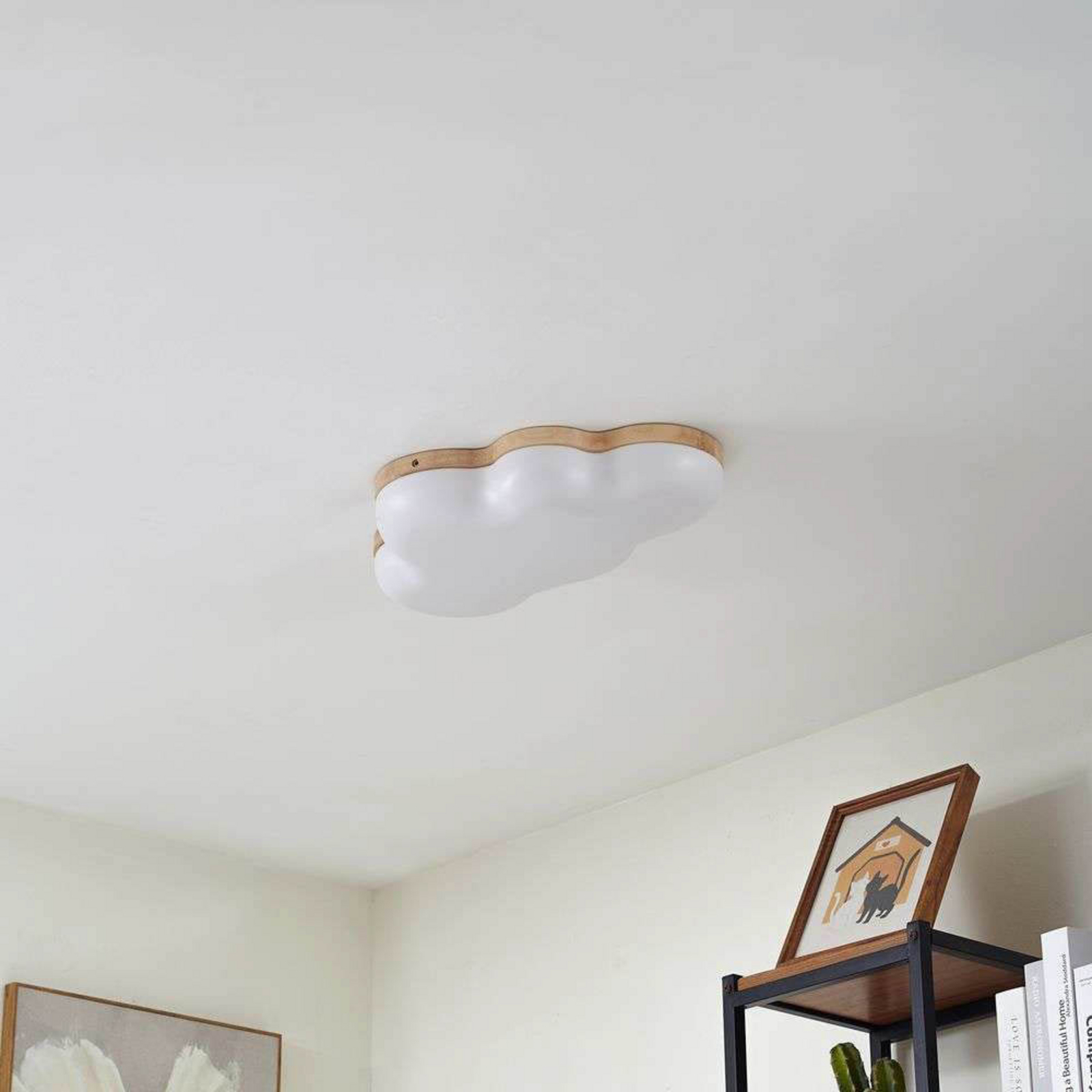 Pilvi LED Lampa Sufitowa Biały/Drewno - Lindby
