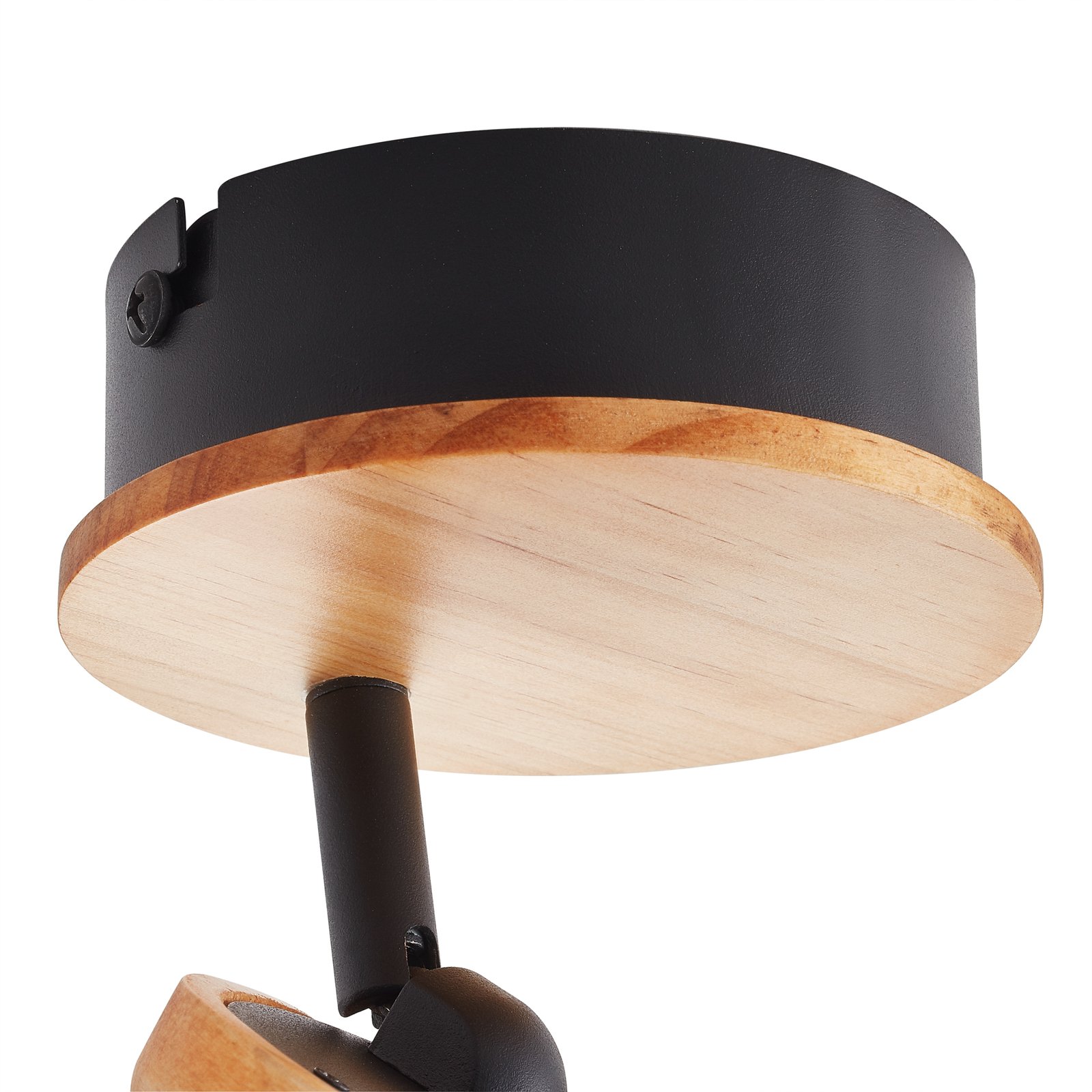 Lindby Manel LED spotlight wood 1-bulb