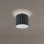 Aria ceiling light, black, microfibre, E27