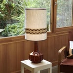 MARKET SET Lampă de masă Jimmy, maro/bej, 83 cm, bordură