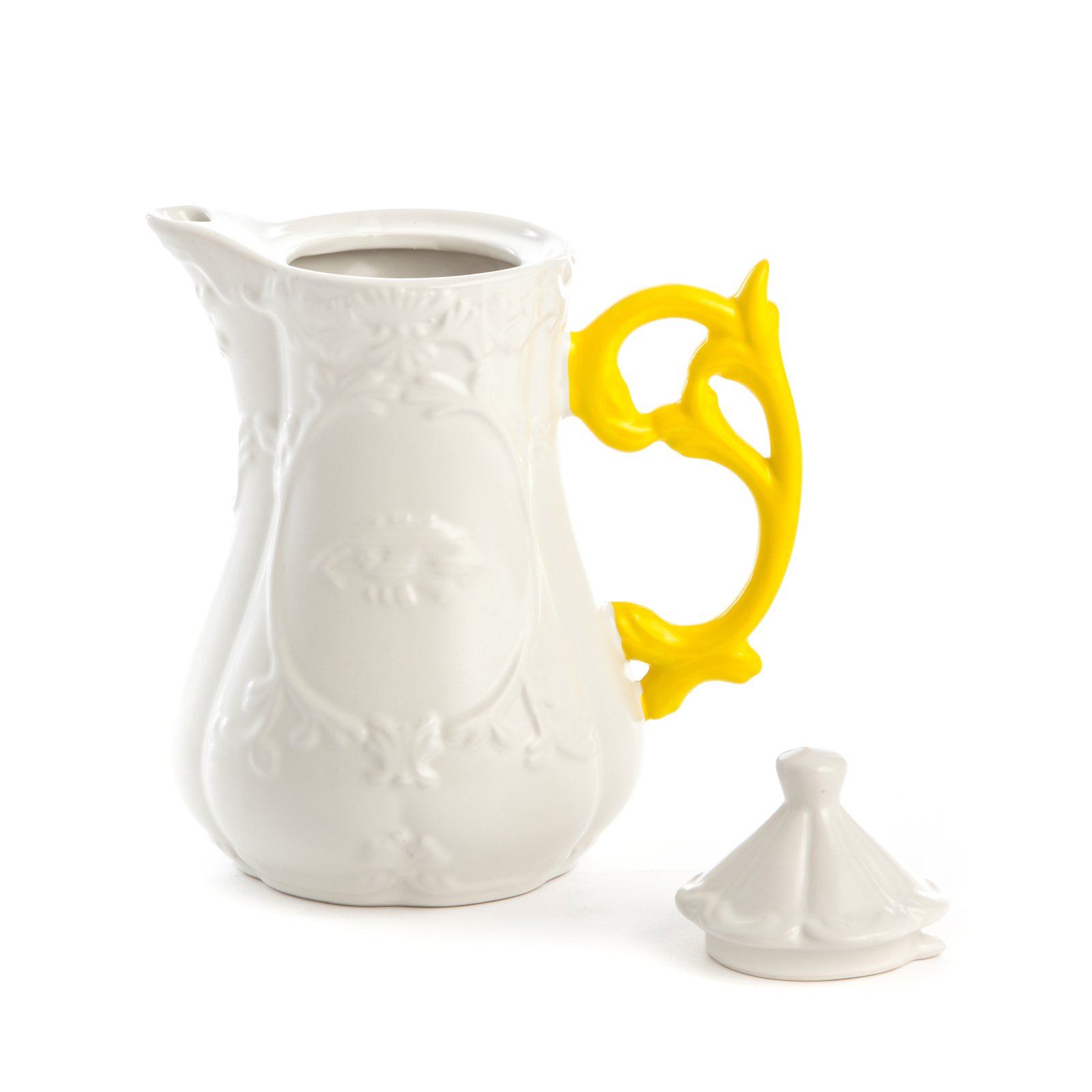 Teiera SELETTI I-Wares, bianco/giallo, 1,2 litri, porcellana