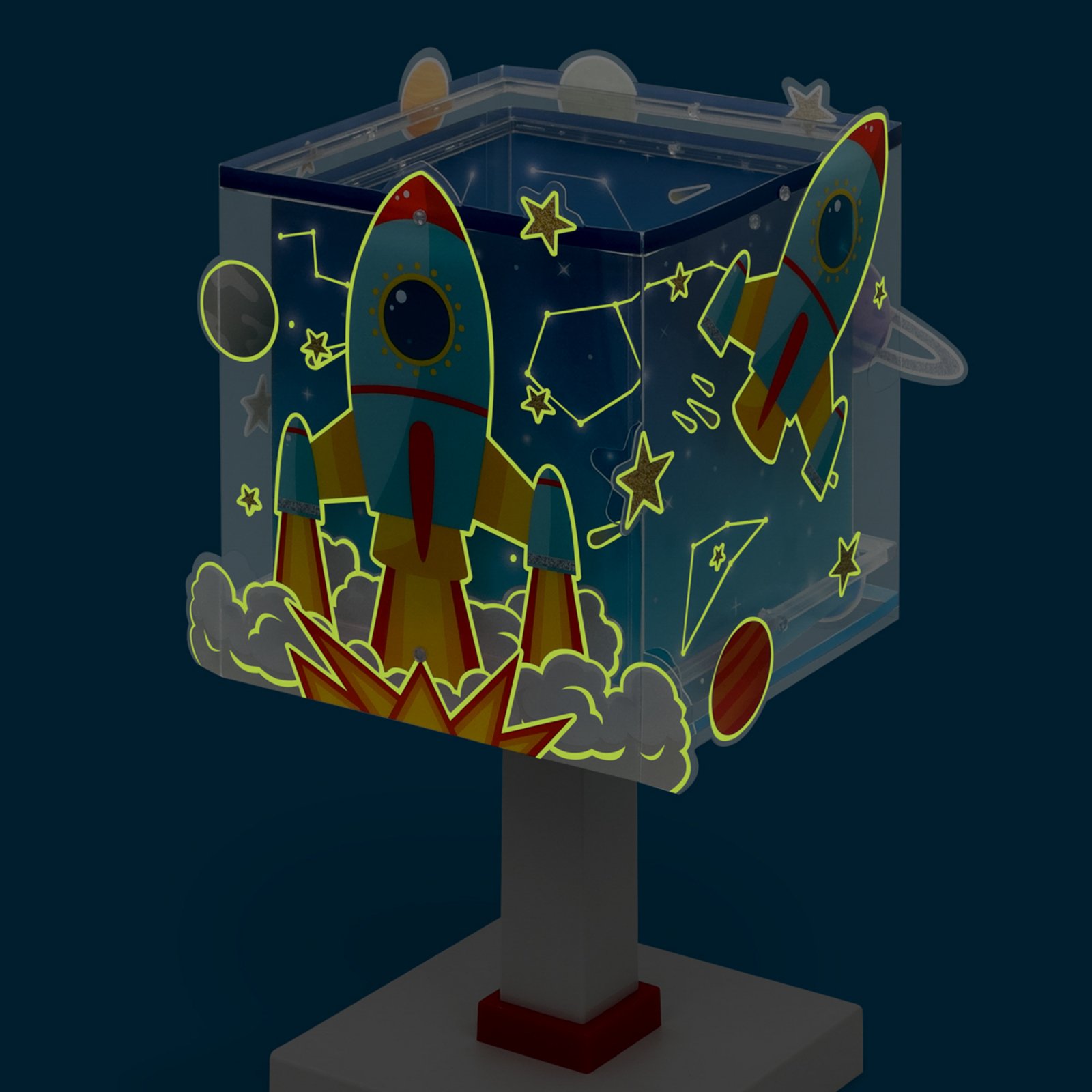 Lampada da tavolo per bambini Rocket, G4, larghezza 14 cm