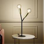 Lucande Carlea asztali lámpa 2izzó fekete-sárgaréz