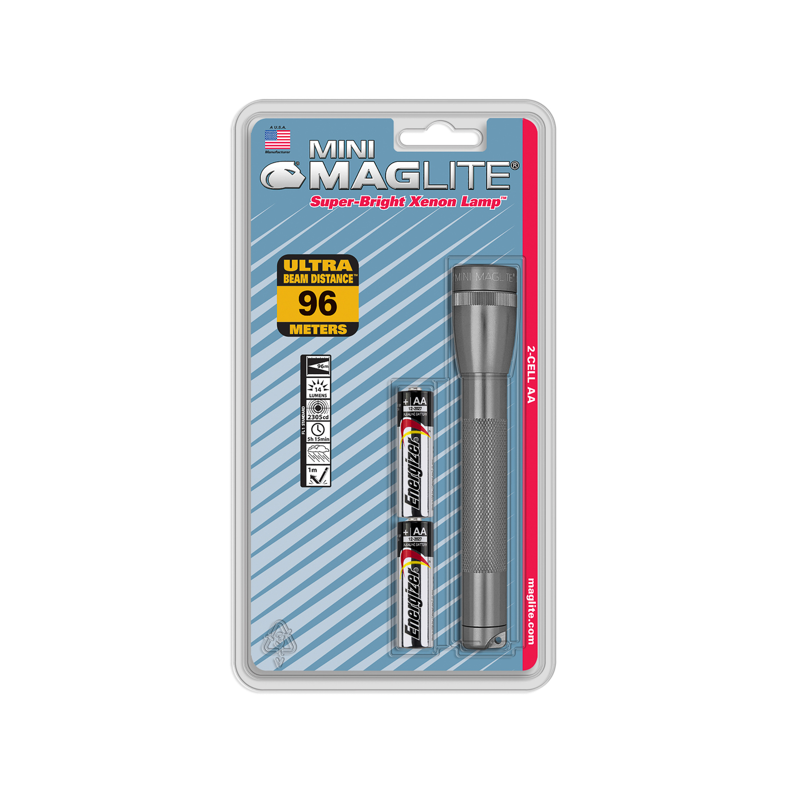 Maglite Xenon torch Mini, 2-Cell AA, grey