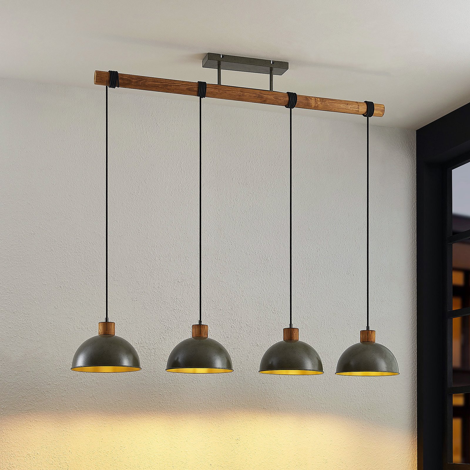 Lindby Durbis hanglamp handgekleurd, 4-lamps