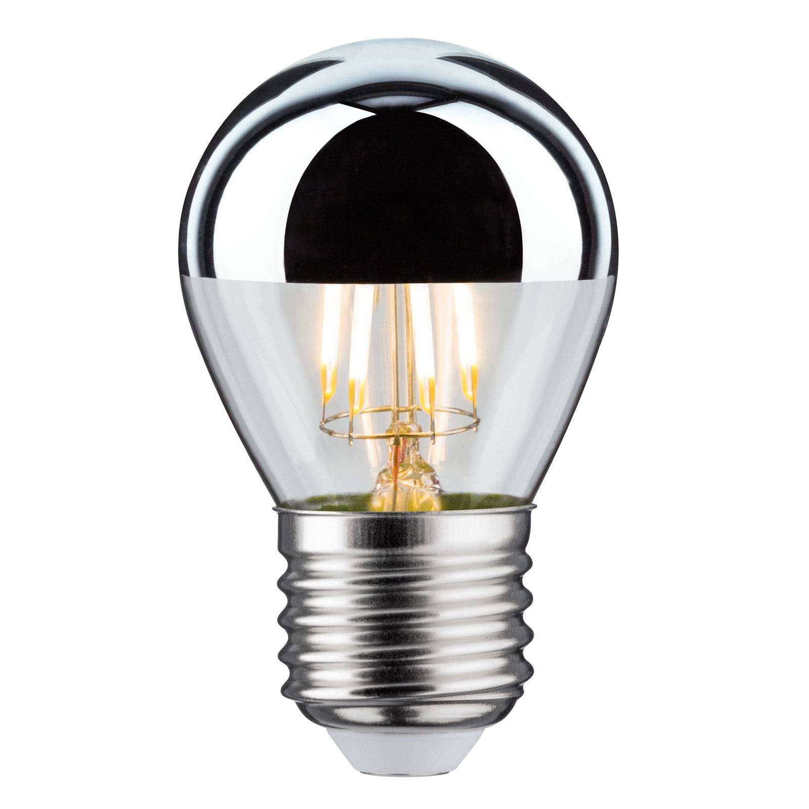 Paulmann LED-lampa E27 droppe 827 toppförspeglad 4,8W