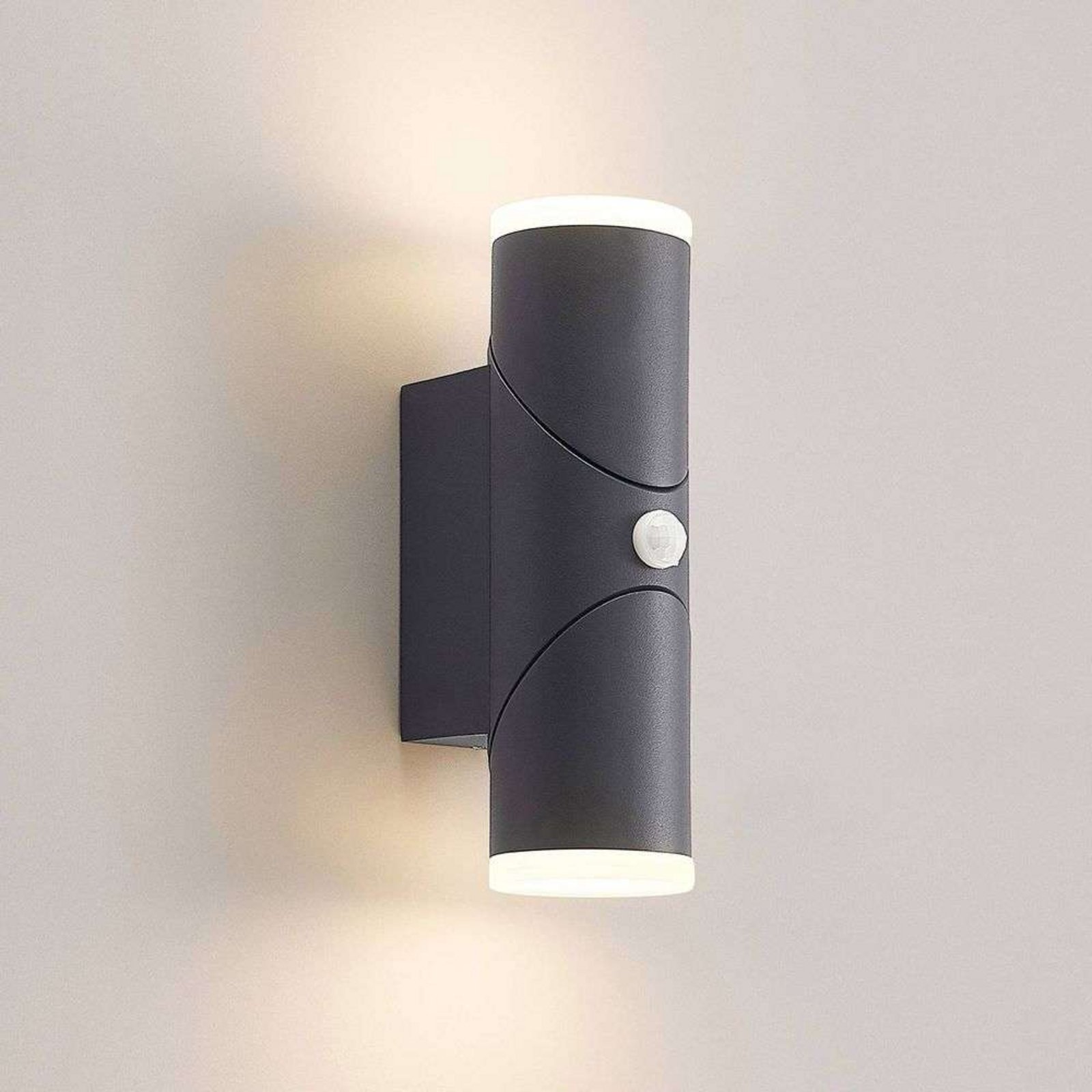 Aspyn 2 Kültéri Fali Lámpa Érzékelővel Dark Grey - Lindby