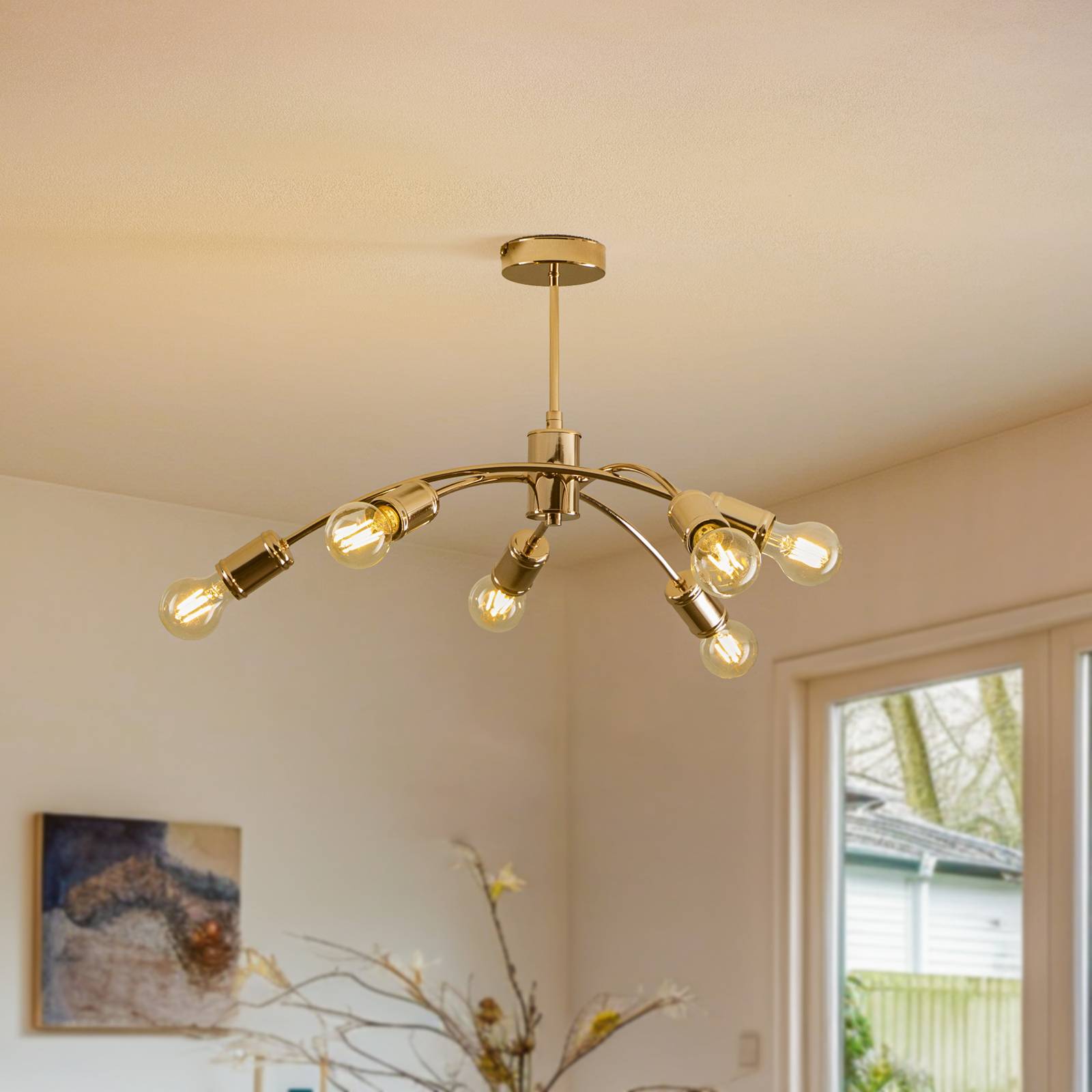 Alfa Ralph loftlampe guld 6 lyskilder