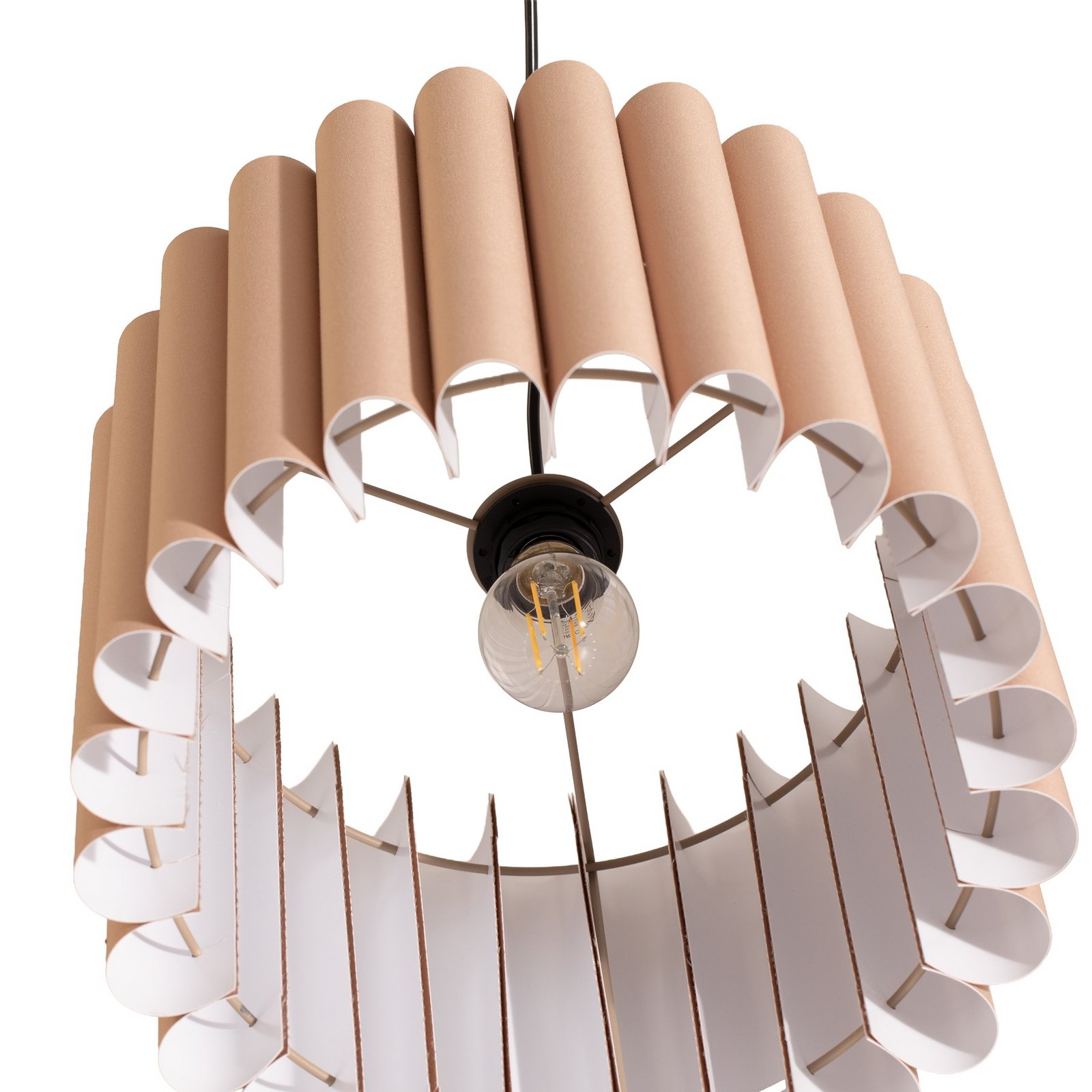 Hanglamp Aria, cappuccino, microvezel, E27