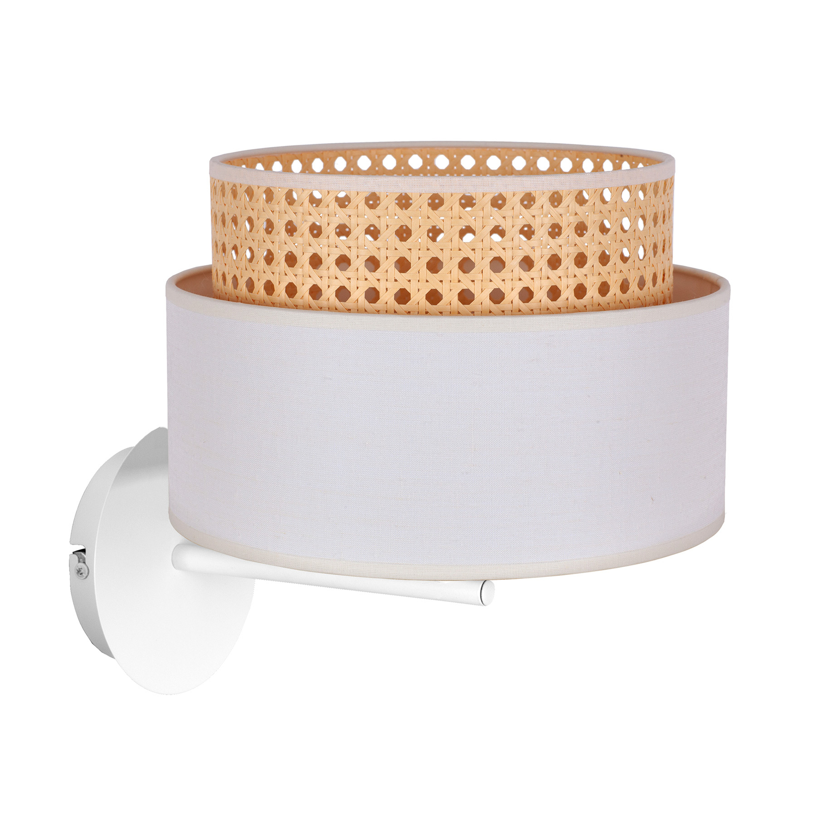 Wandleuchte Boho, creme-weiß/rattan