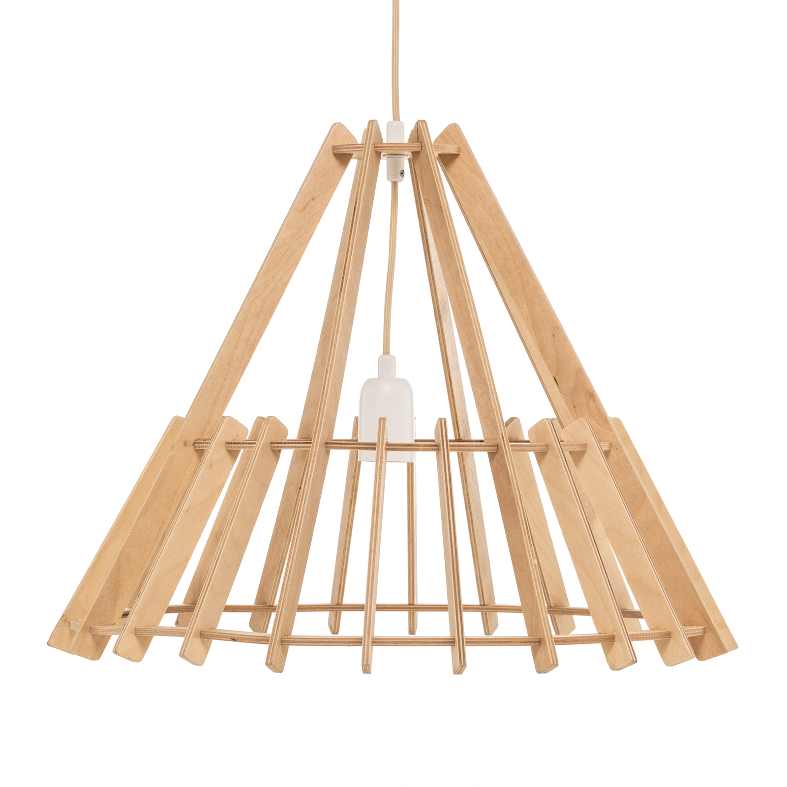 Envostar Lohr hanging light, wood, conical Ø 53 cm