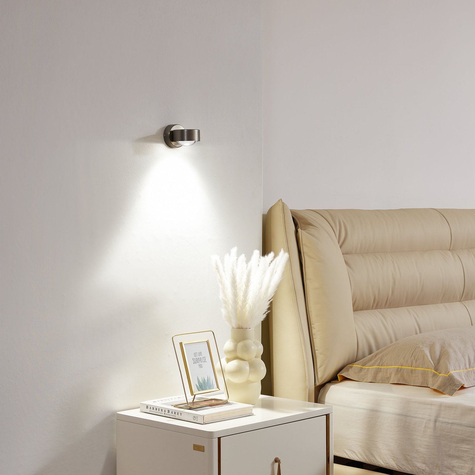 Lindby Aplică de perete Jyla, nichel, soclu în partea inferioară