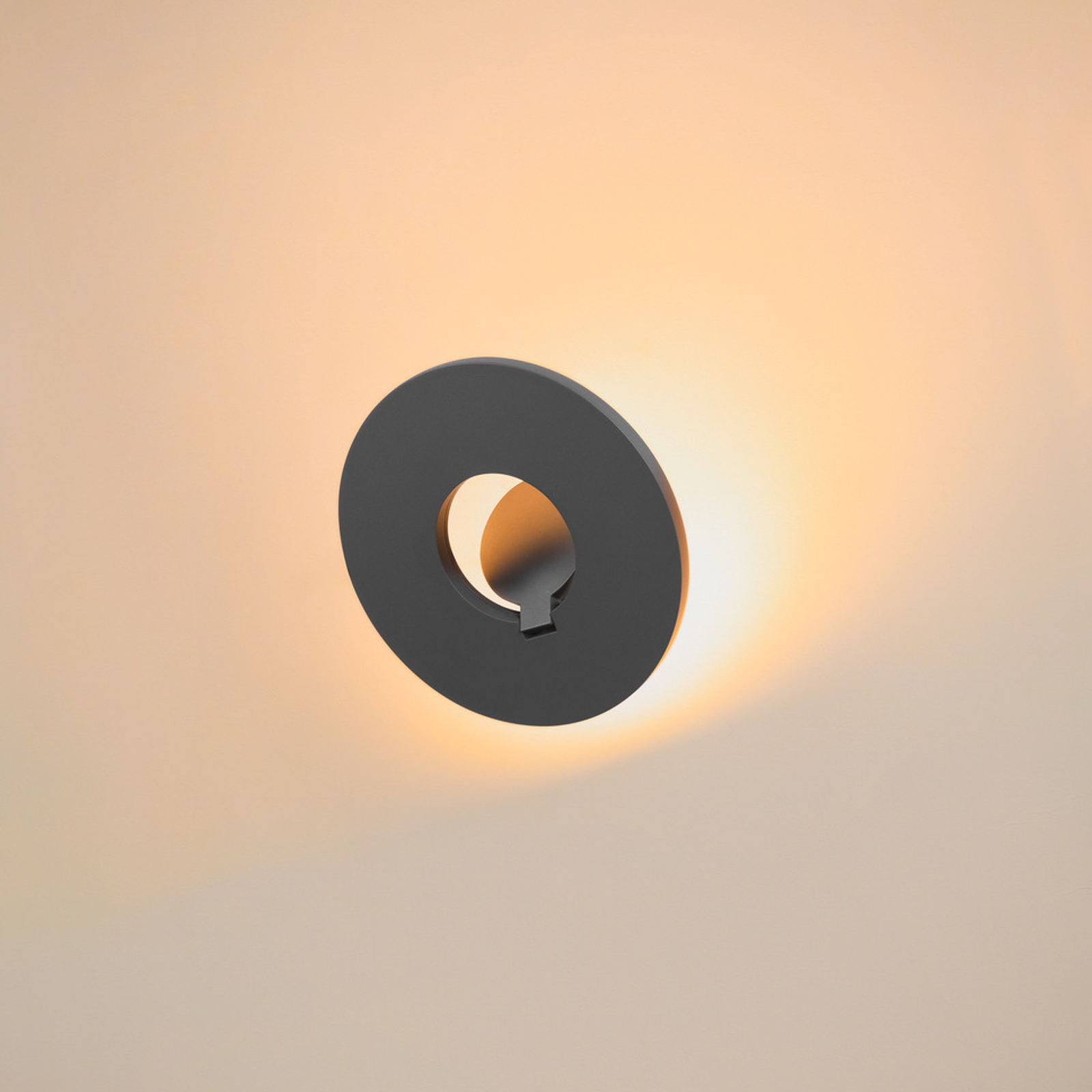 SLV LED-væglampe I-Ring, antracit, aluminium, Ø 24 cm