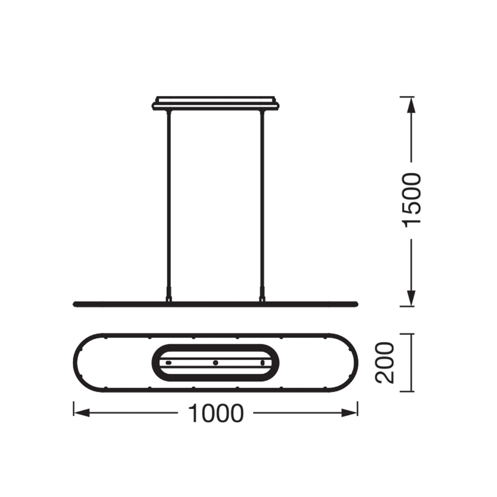 OSRAM LED-Pendel Office line Panel Ellipse schwarz 940 DIM