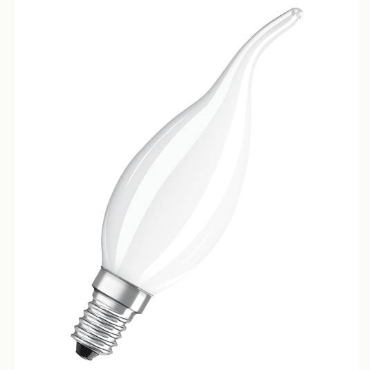 OSRAM LED-lampa böjd topp E14 4W 827, dimbar, matt