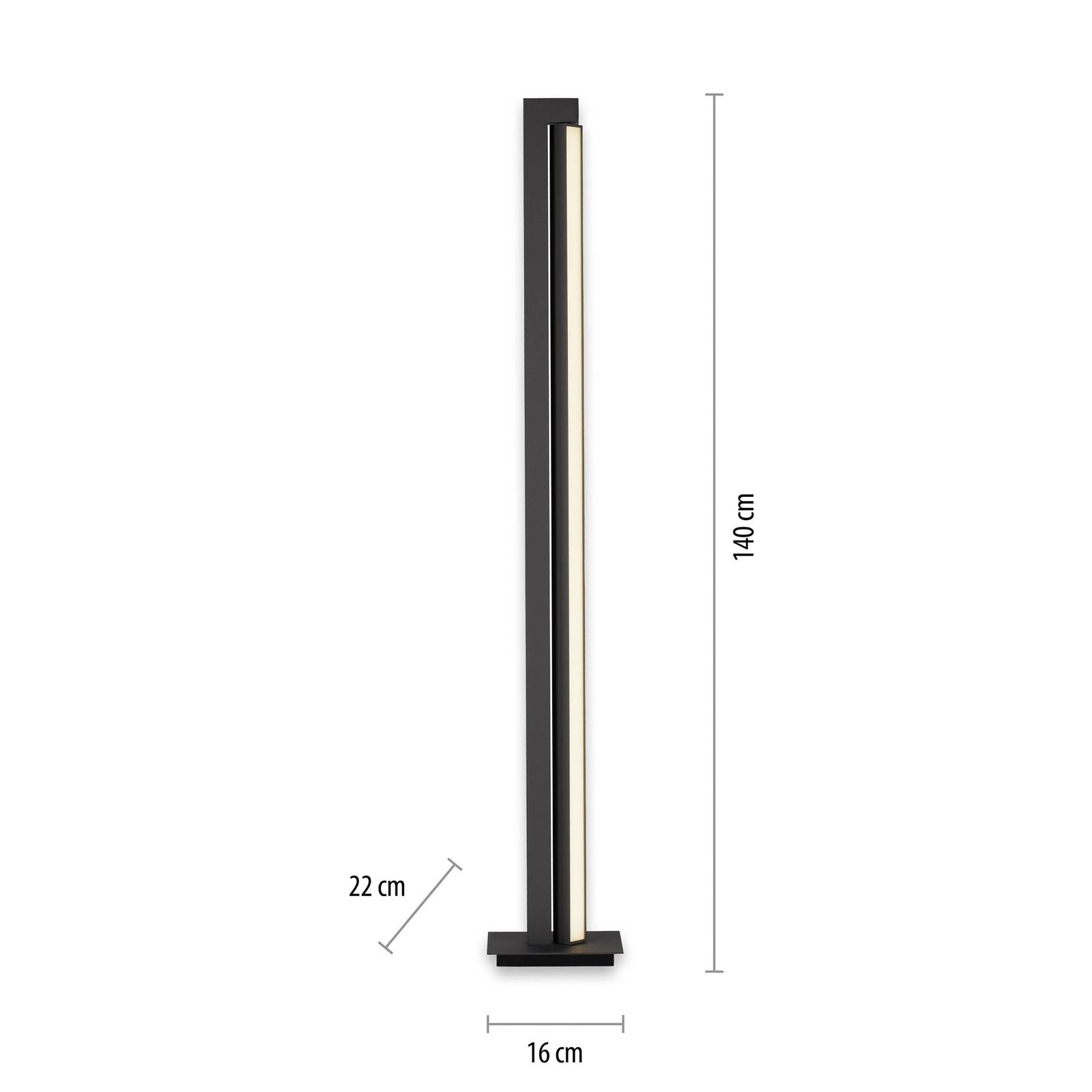 Lampa stojąca LED PURE Lines, antracyt, pilot, 140 cm