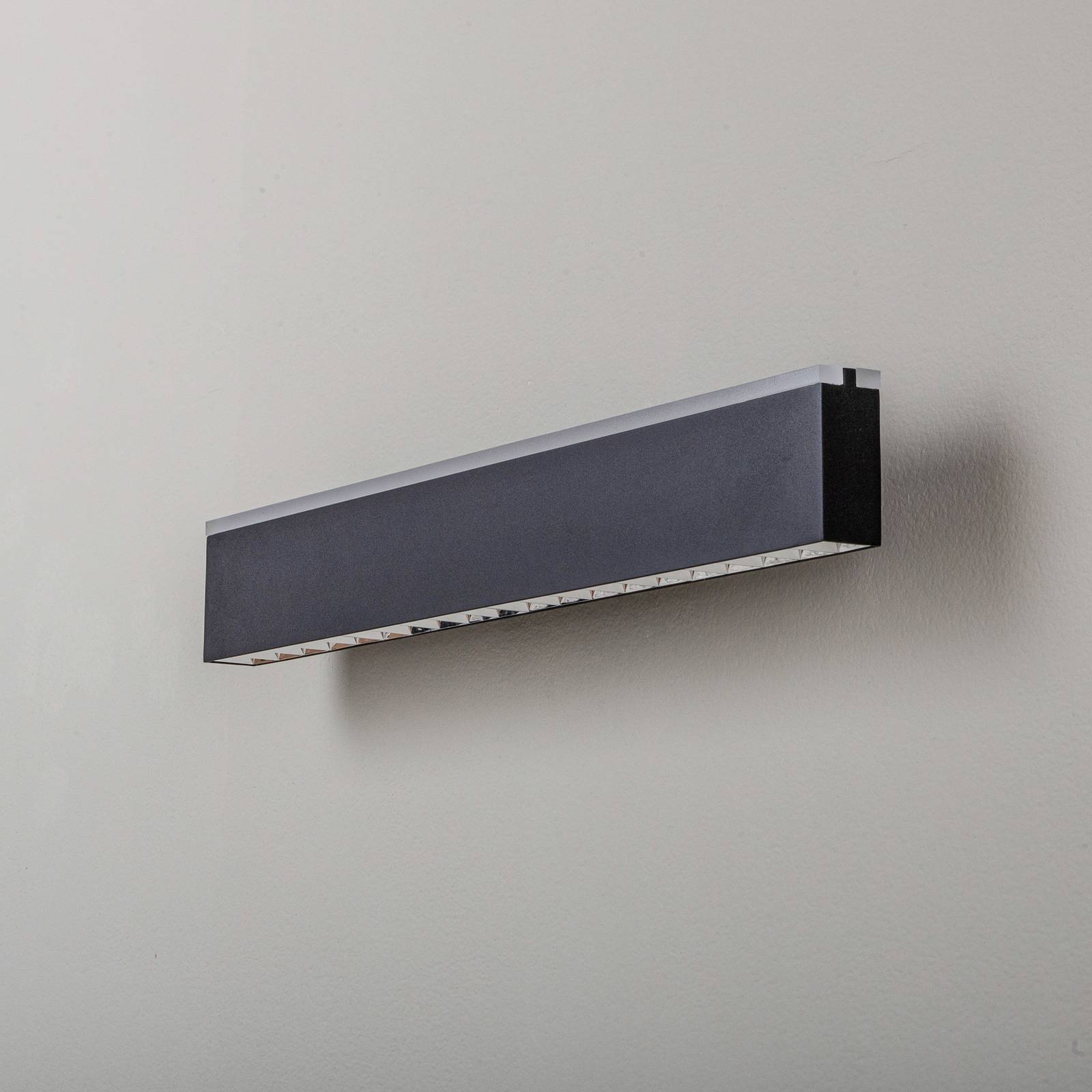 Lucande Henner LED wall light, black, 60 cm