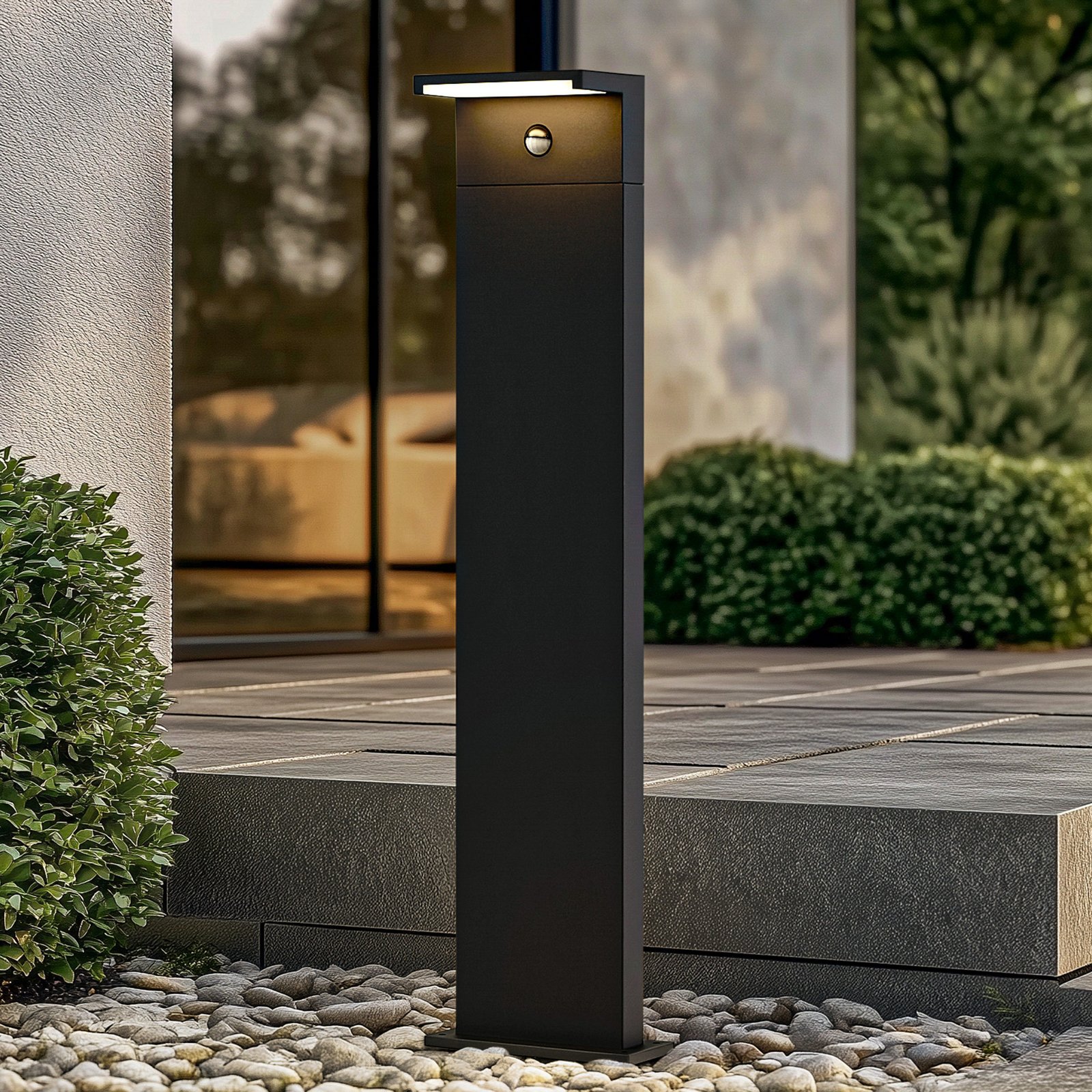Arcchio LED-Wegeleuchte, dunkelgrau, Aluminium, Sensor