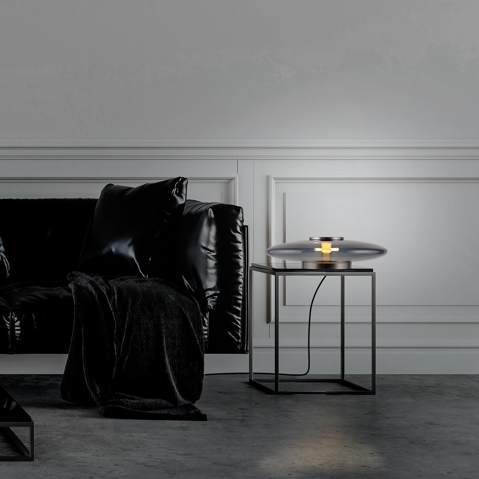 Vitrum LED-Tischleuchte, grau, Glas/Alu, Touchdimmer - PURE Vitrum LED-Tischleuchte, grau, Glas/Alu, Touchdimmer - PURE