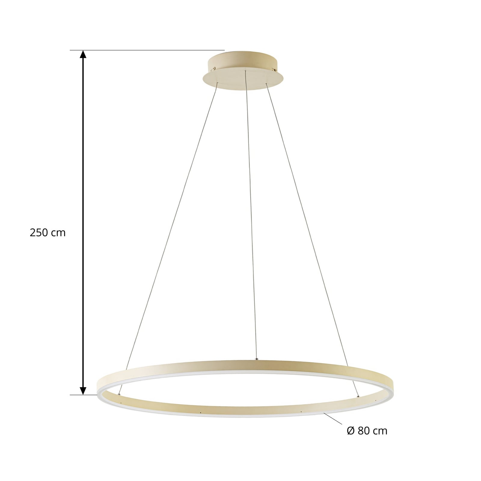Albiona LED-Hängeleuchte, beige, 1 Ring, Ø 80 cm - Arcchio Albiona LED-Hängeleuchte, beige, 1 Ring, Ø 80 cm - Arcchio