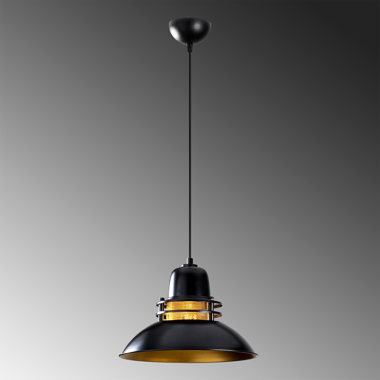 Berceste 226-S висяща лампа Ø34cm черно/златно