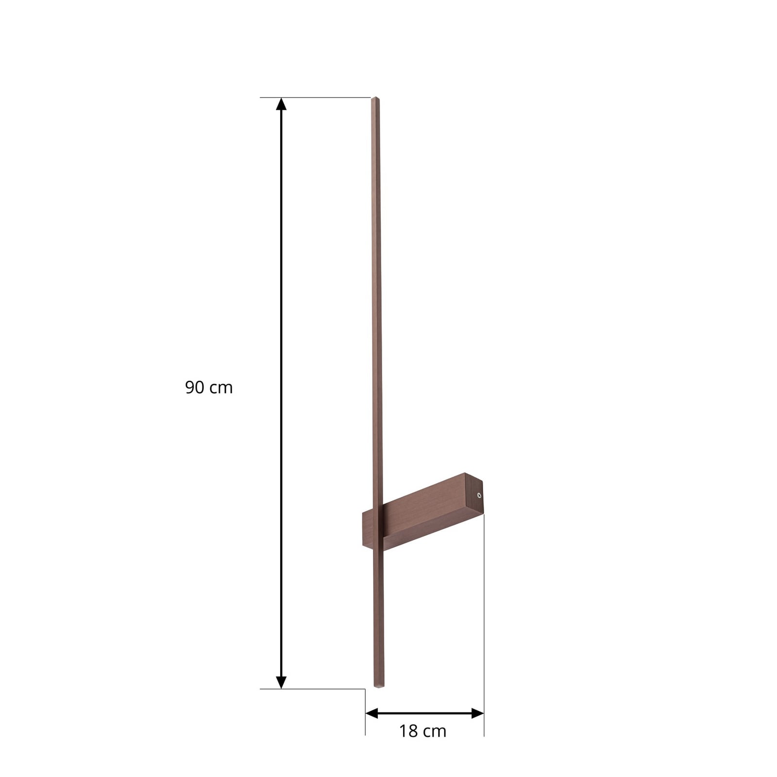 Natsumi LED-vegglampe, 90 cm, aluminium, brun, metallisk – Lindby Natsumi LED-vegglampe, 90 cm, aluminium, brun, metallisk – Lindby