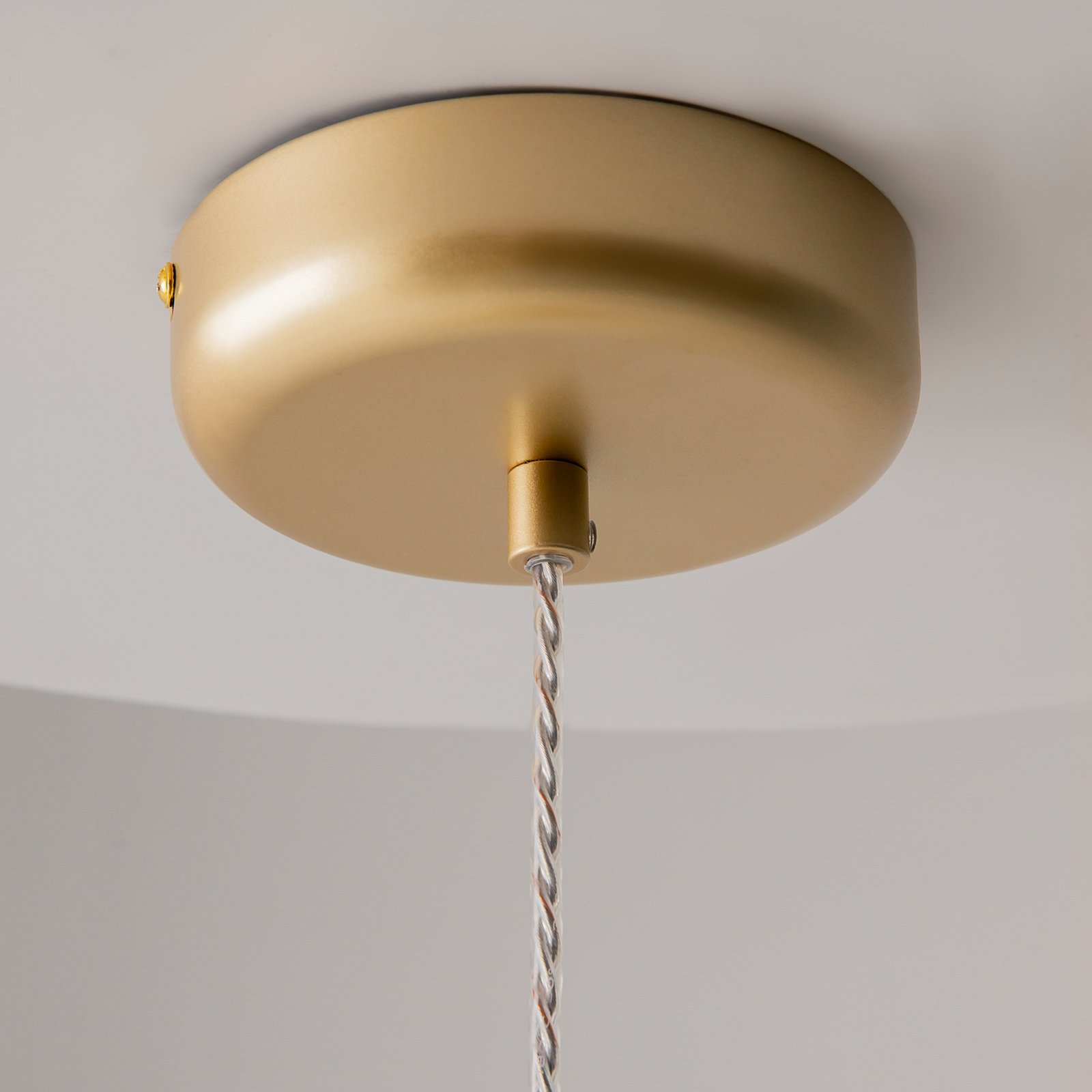 Maytoni LED pendant light Spirito, gold, glass/metal, Ø 26 cm