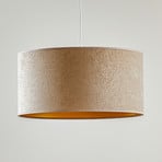 Roller hanging light, beige/gold