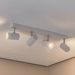 Tag faretto da soffitto, bianco/cromato, acciaio, 4 luci