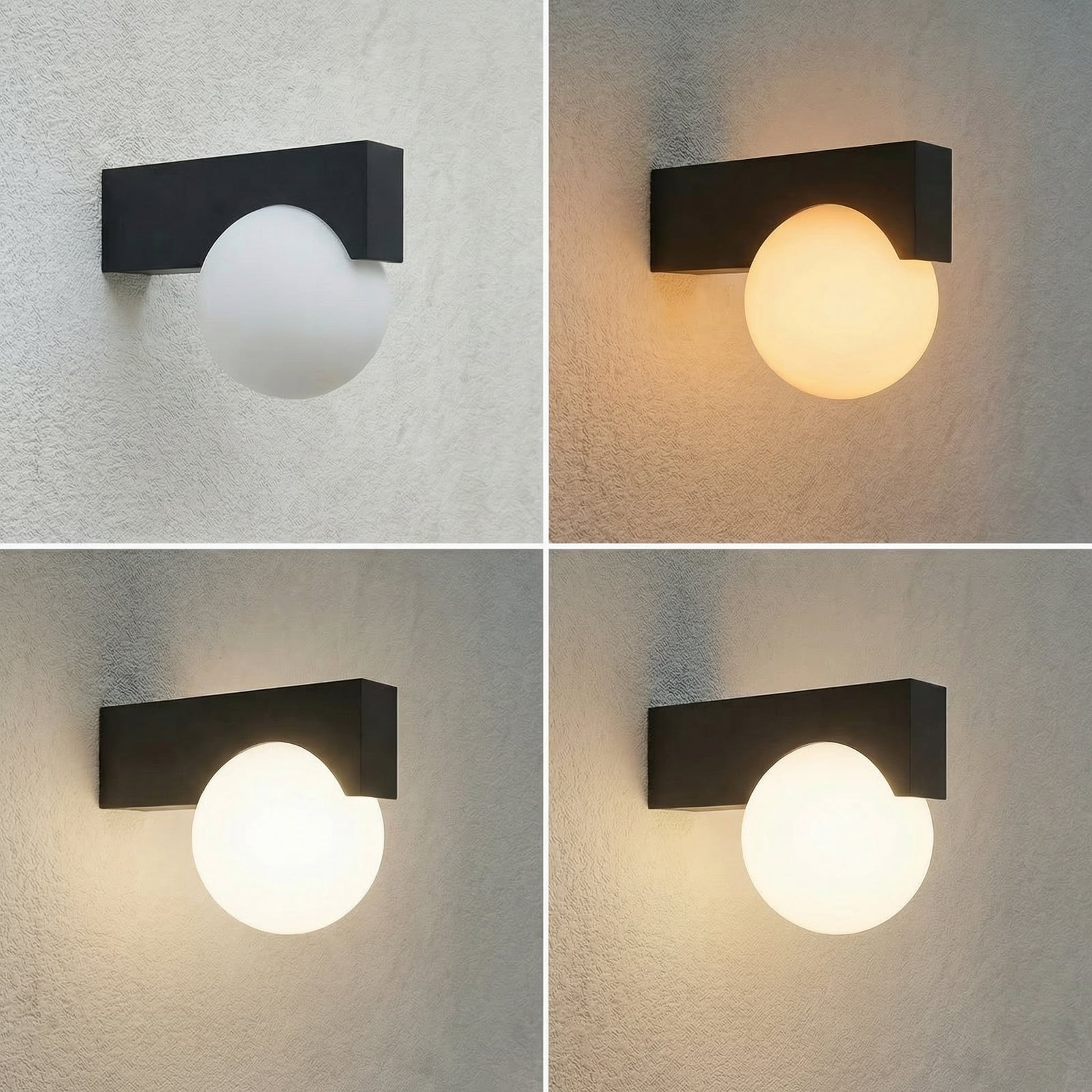 Aplique LED para exterior Lucande Vijon, negra, CCT, IP44