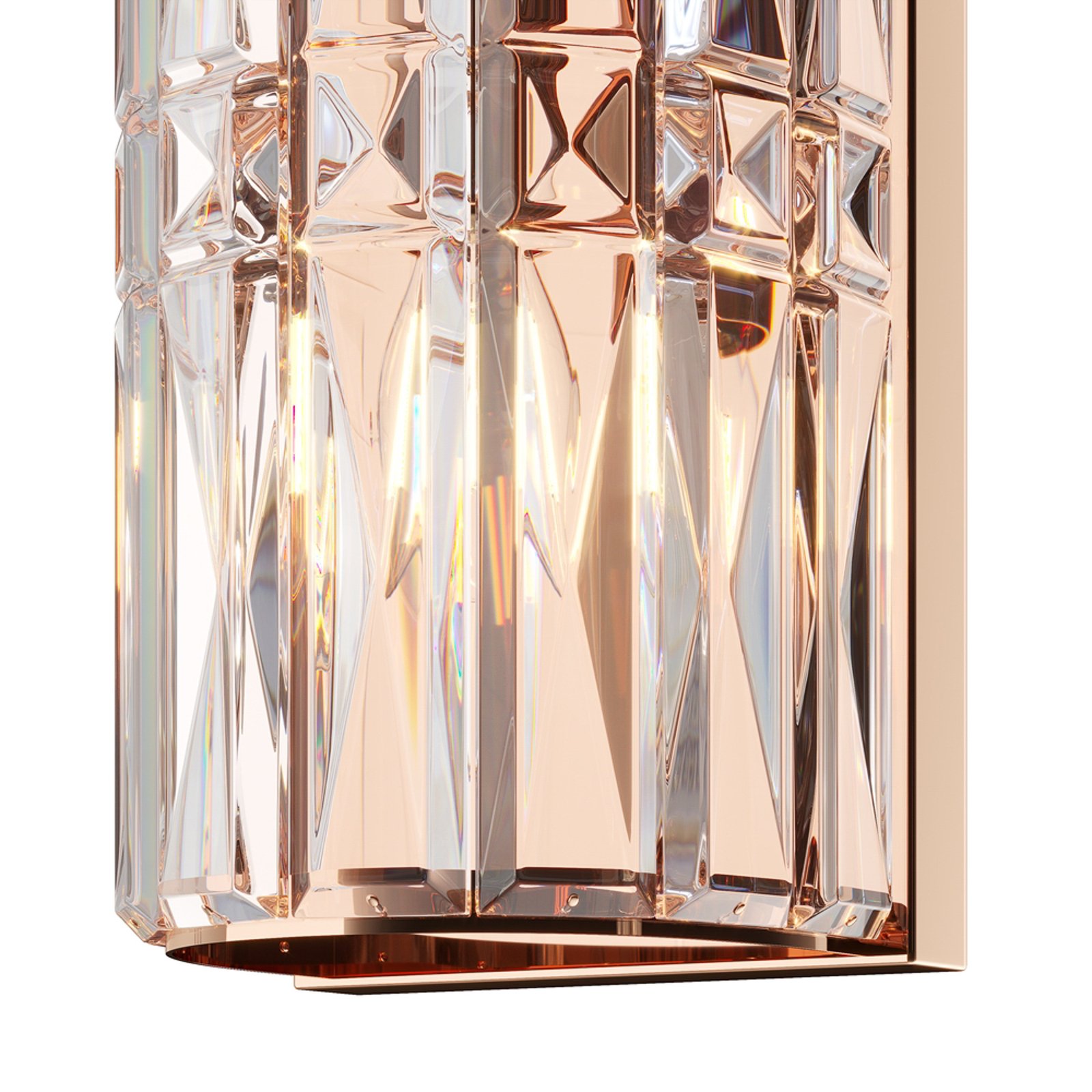 Maytoni Facet wall light, height 75.2 cm, gold-coloured, glass