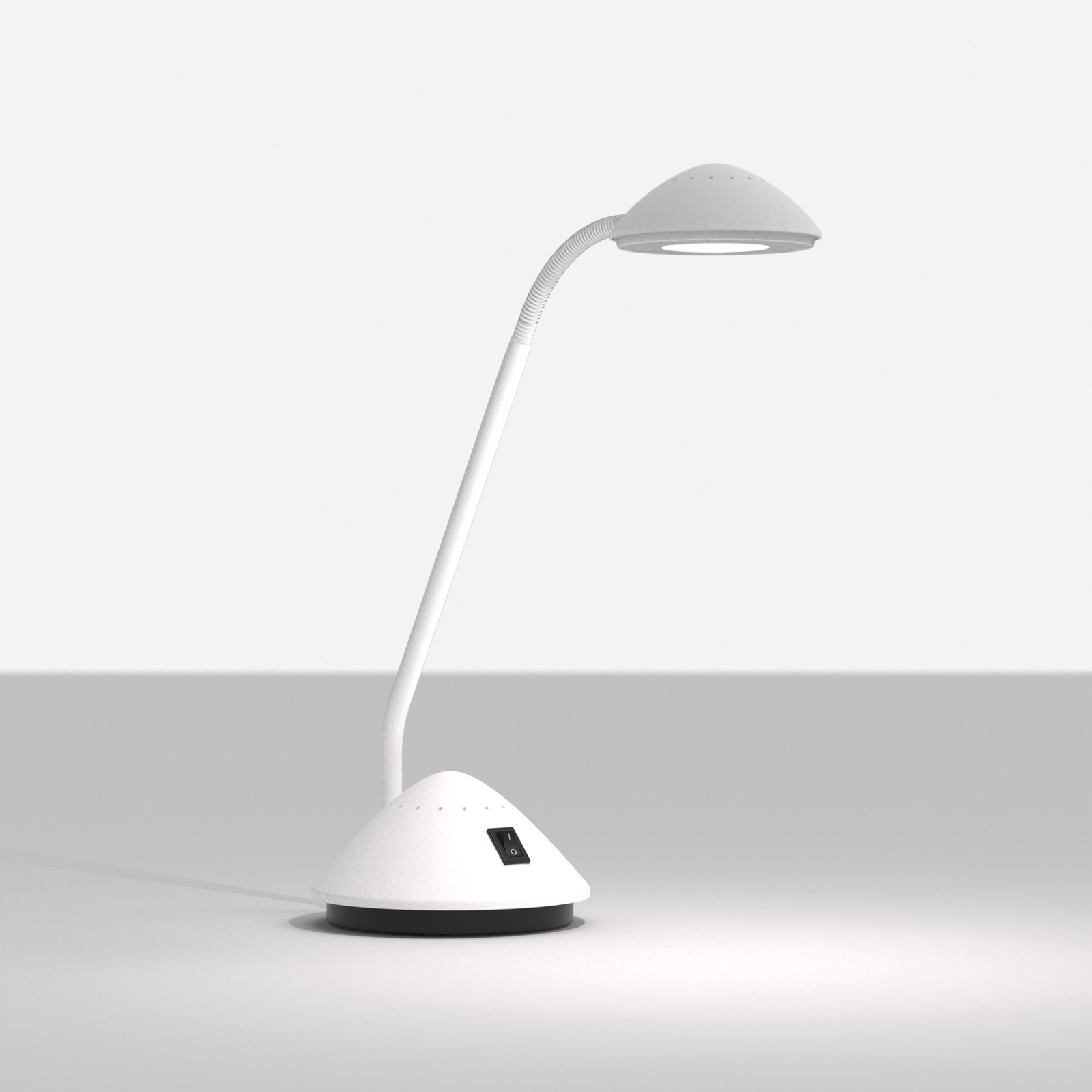 Lampe à poser LED MAULarc à bras flexible, blanche