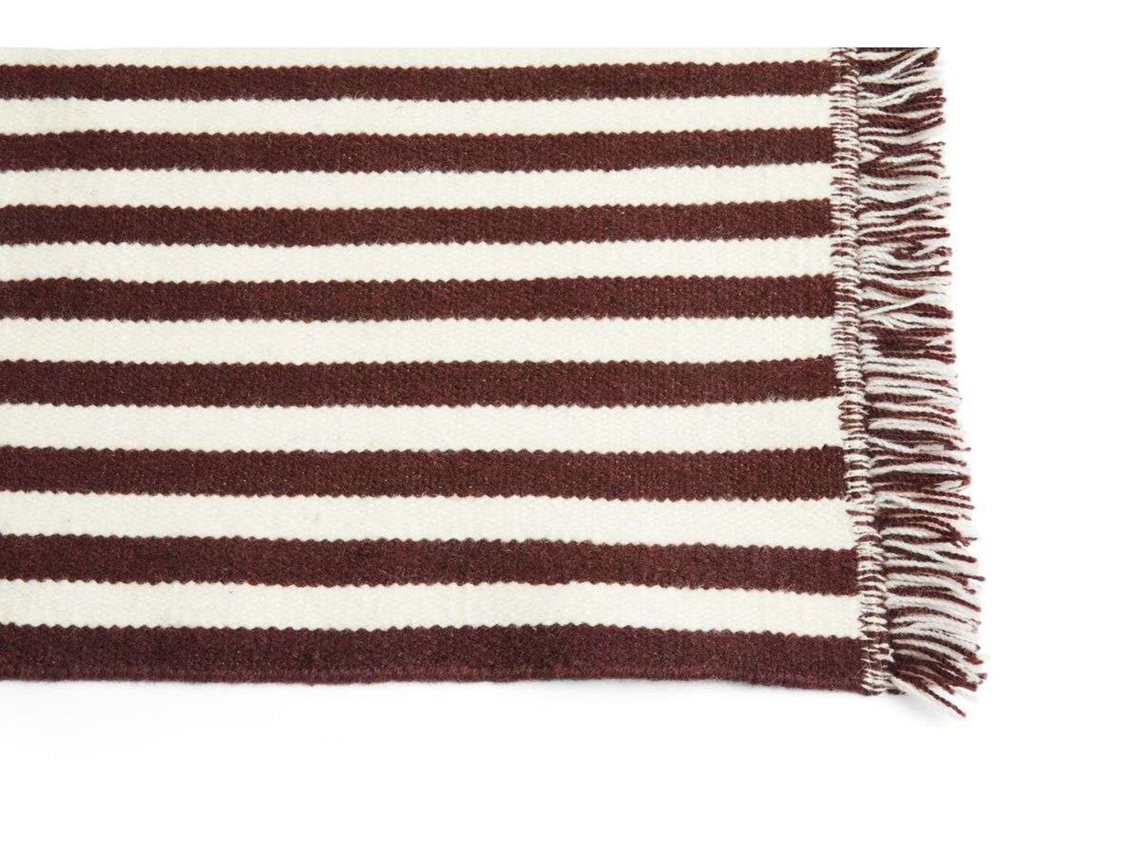 Stripes and Stripes Wool Rug 200x60 Cream - HAY