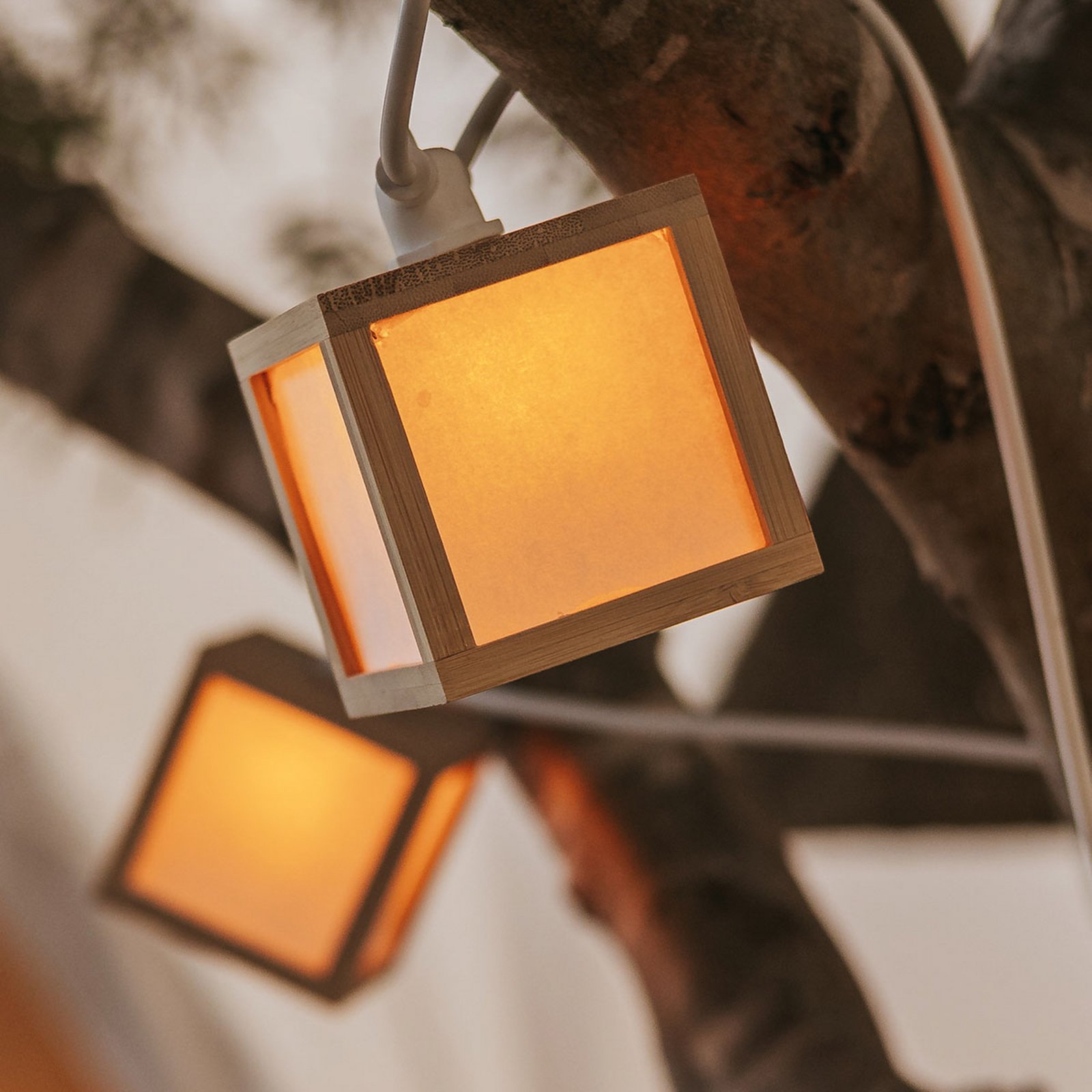Newgarden LED-Solar-Lichterkette Vega, Bambus, IP44