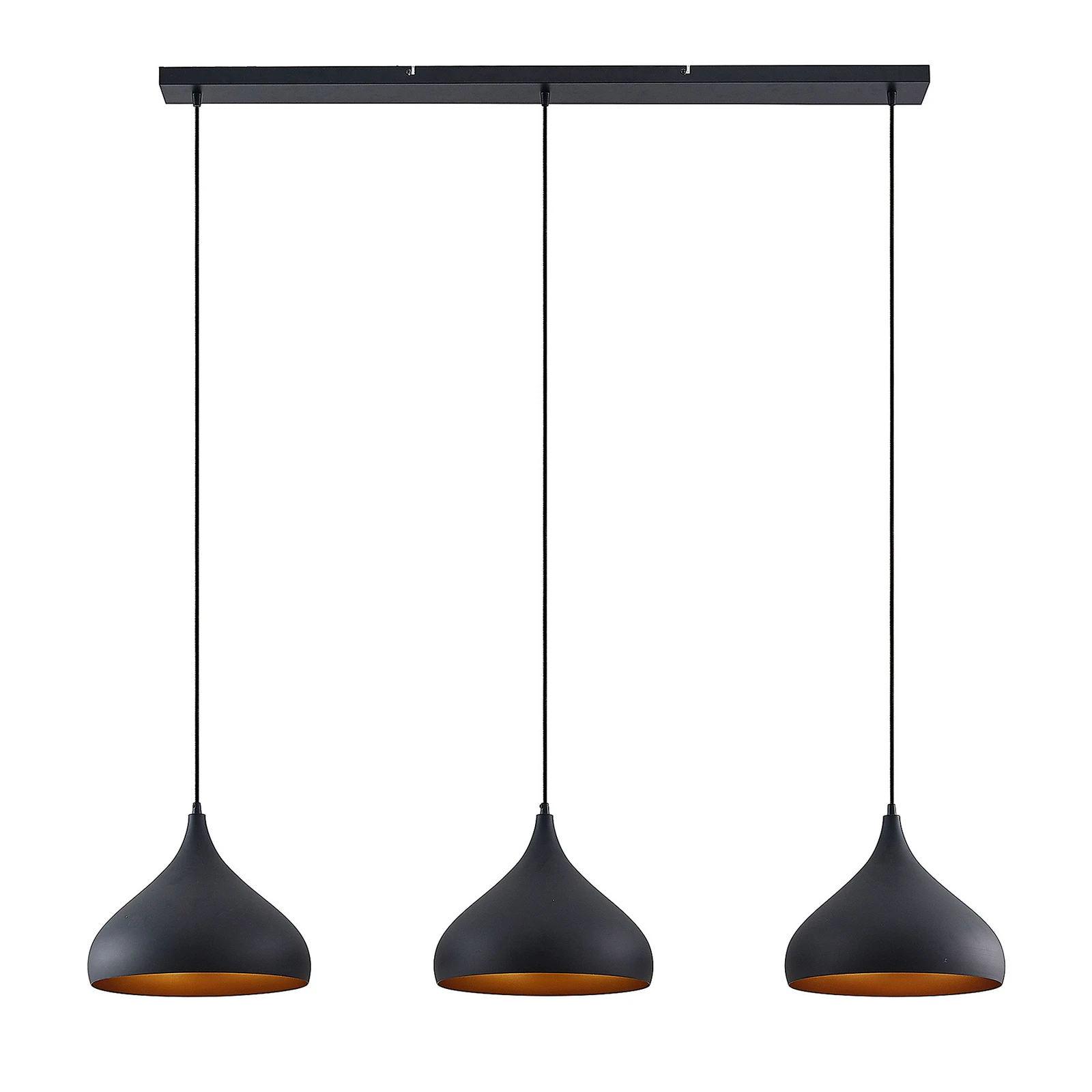 Lindby Elamira-riippuvalaisin, musta, metalli, 133cm, 3-valo.