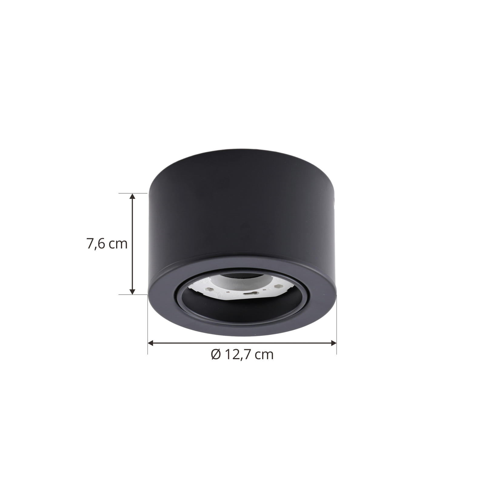 Reflektor za površinsko montažo Jyla, črn, 3000K, 4,8 W