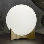 Lampa stołowa Oscar, szkło, kolor mosiądzu, Ø 20 cm