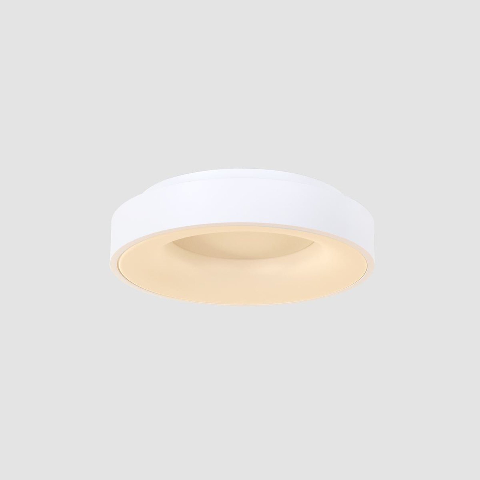 Ringlede LED taklampe, 2700 K, Ø 38 cm, hvit, metall