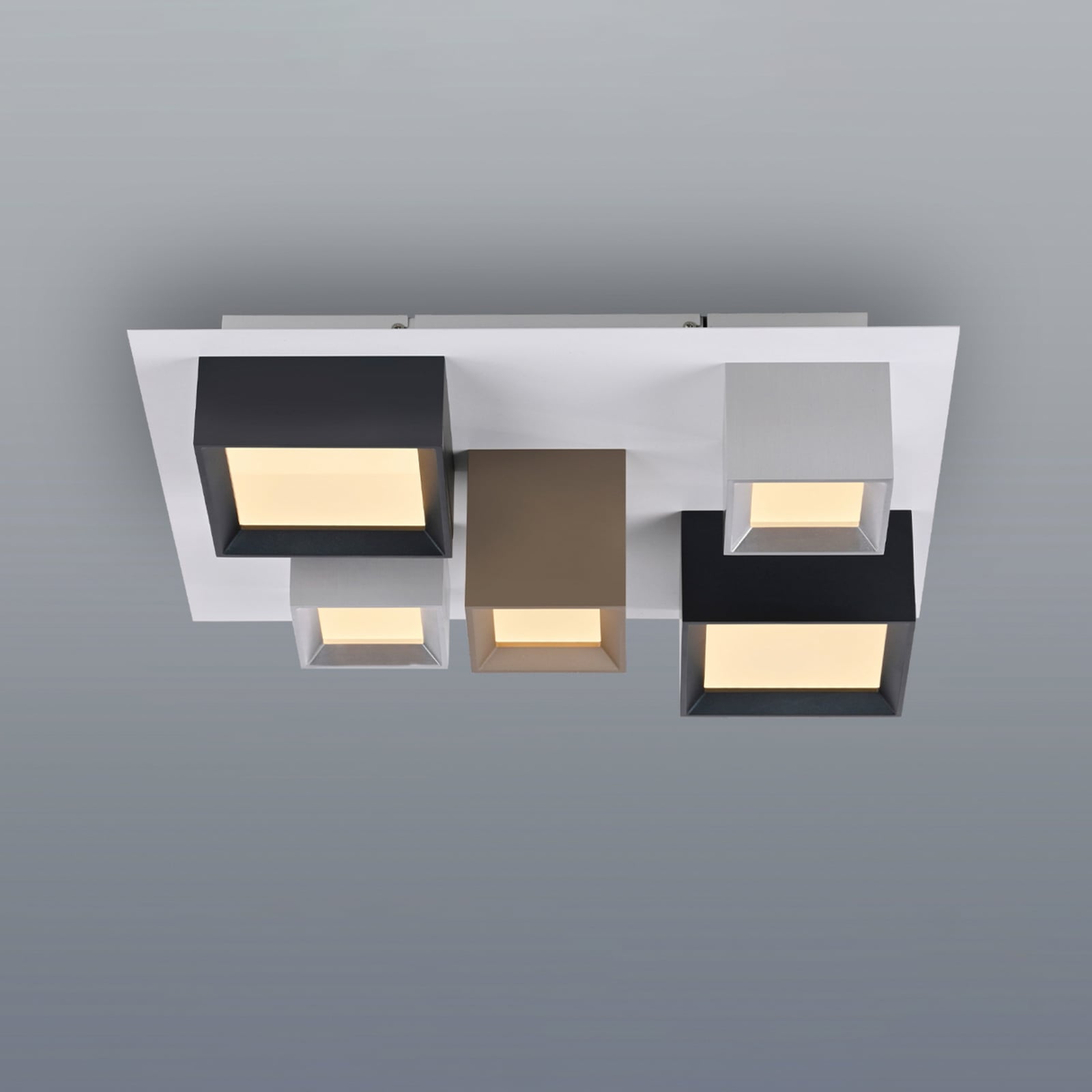 LED-stropna svetilka PURE Manhatten, večbarvna, 5-žarilna, CCT