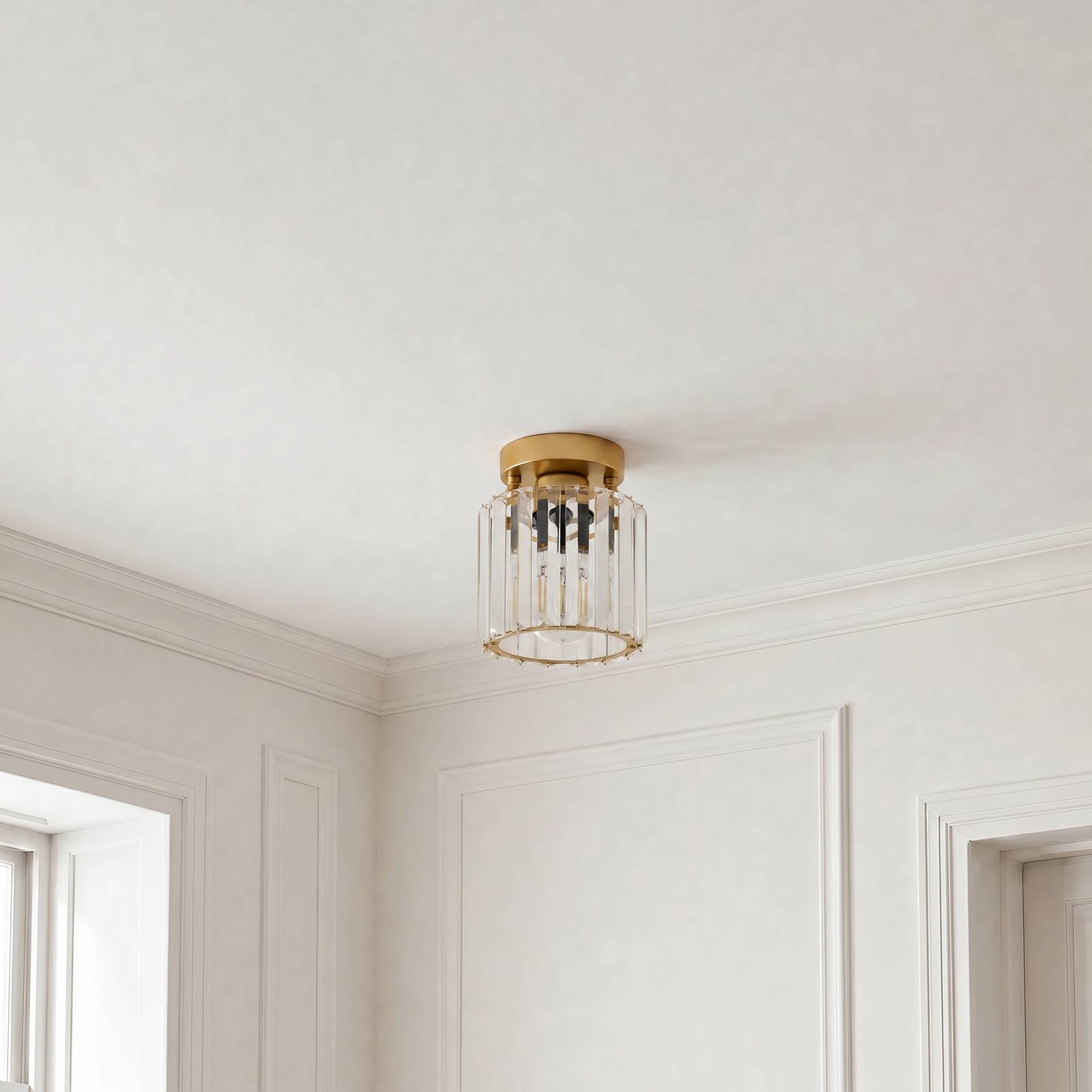 Lampa sufitowa Yakops, w kolorze złotym, średnica 13 cm, szkło/metal, E27