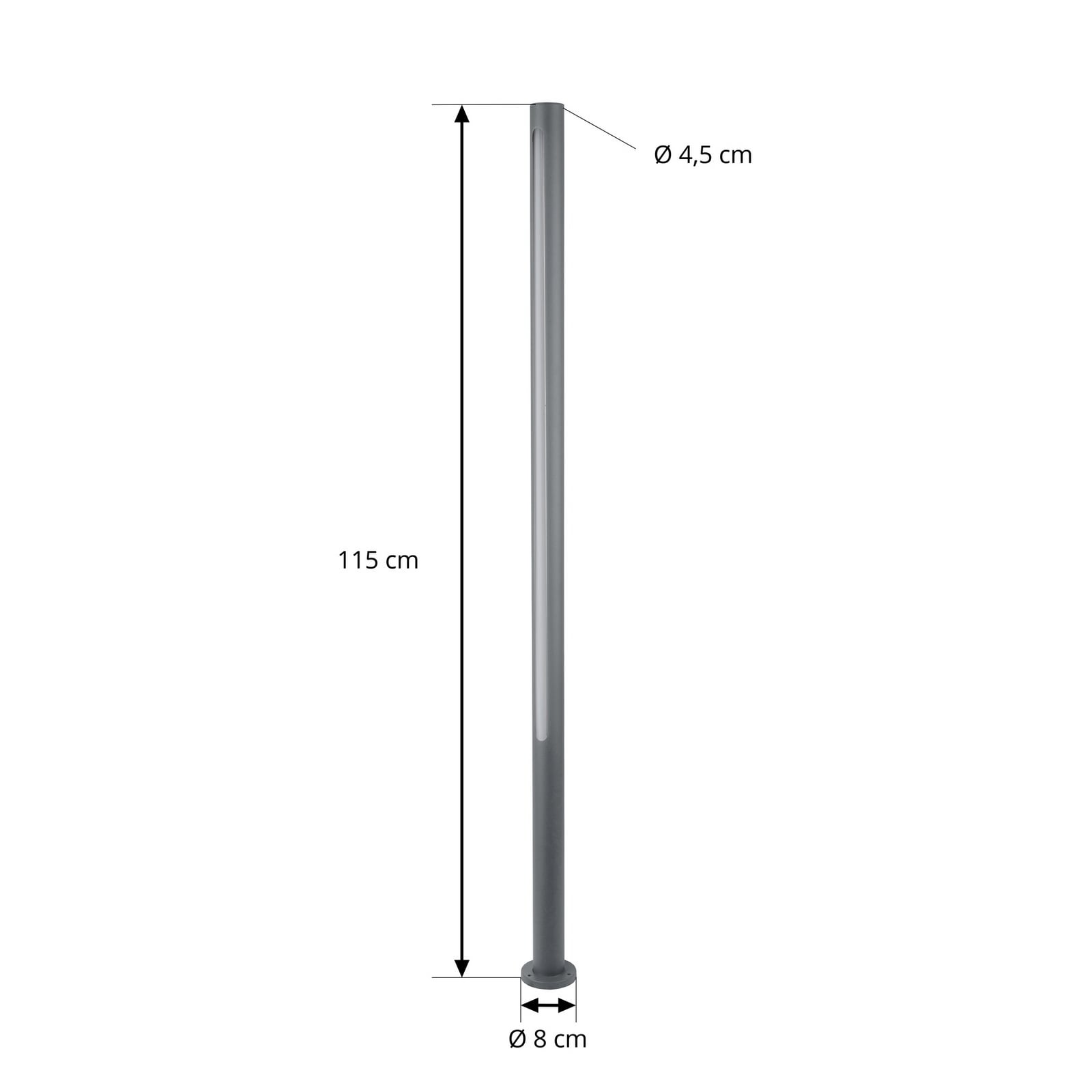 Liravel LED-Wegeleuchte, anthrazit, Höhe 115 cm, IP65 - Lindby